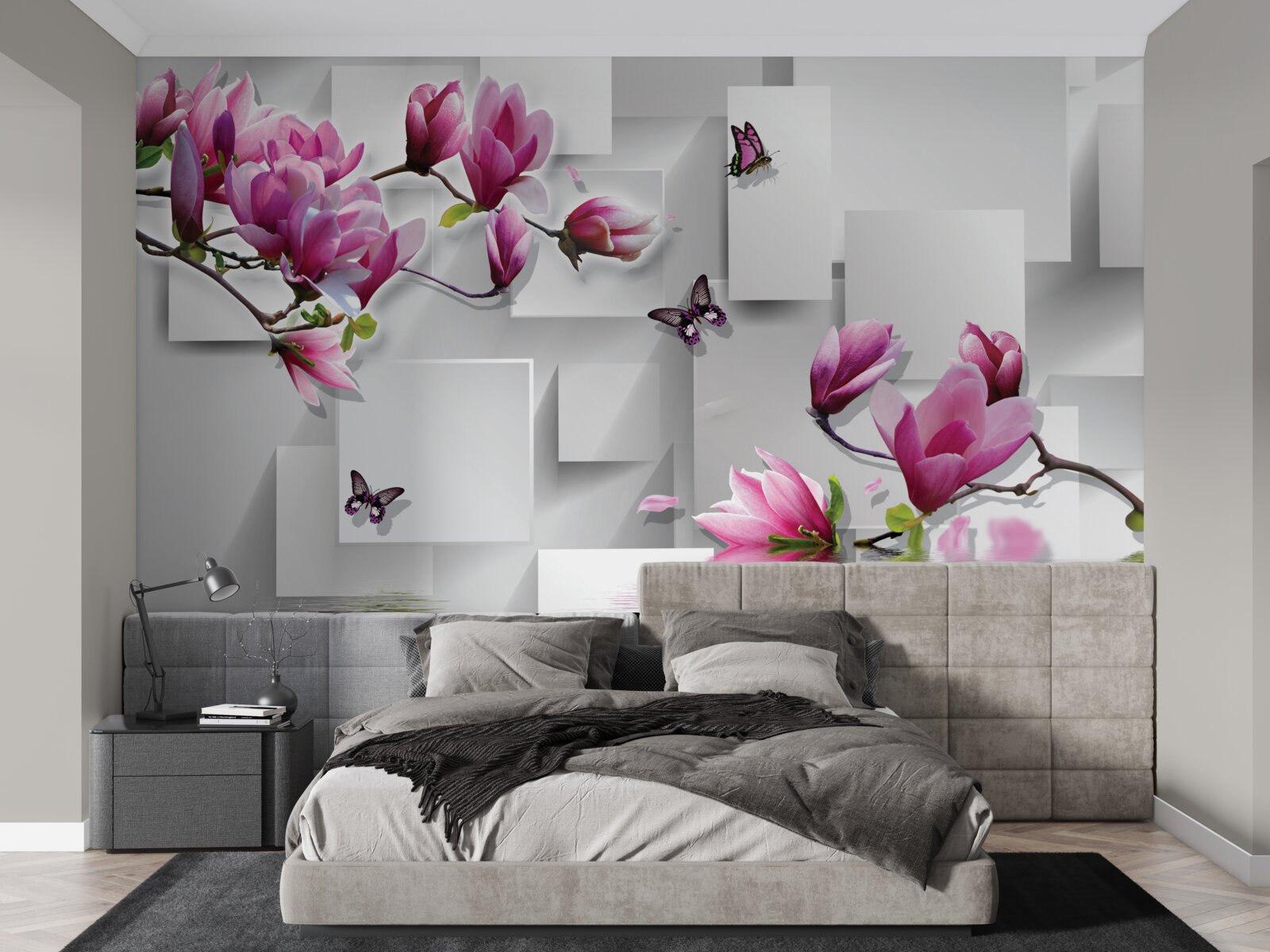 Fototapeta fialové magnólie šumia nad vodou