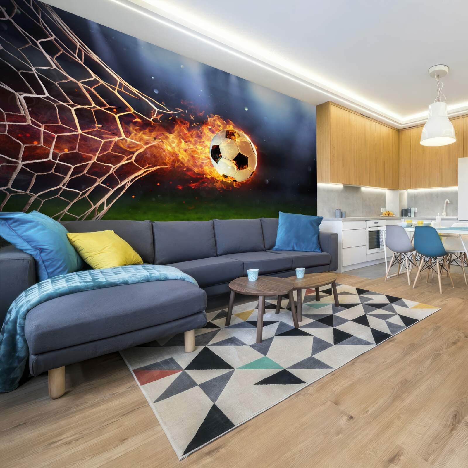 Fototapeta horiaca lopta vybuchne v bránke