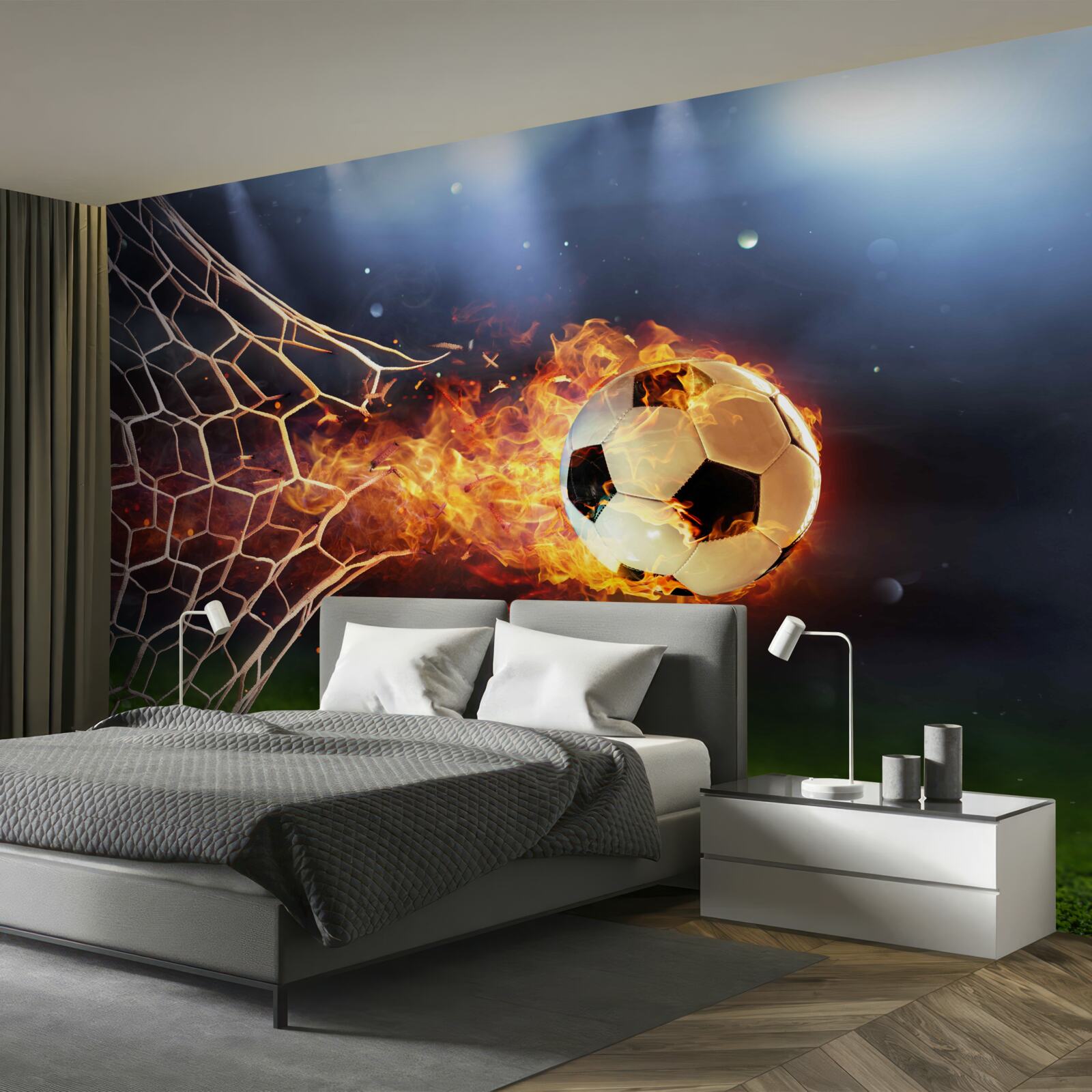 Fototapeta horiaca lopta vybuchne v bránke