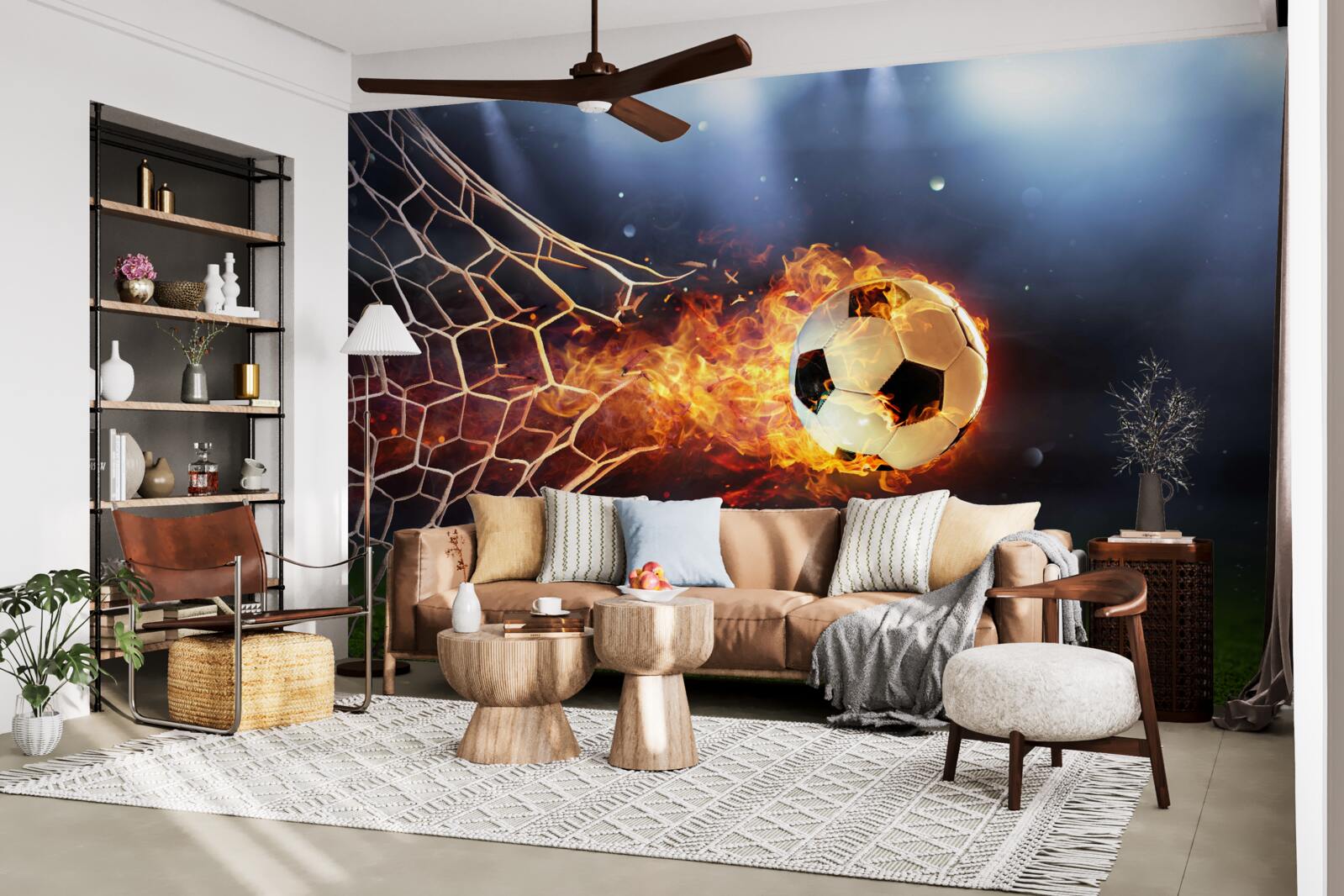 Fototapeta horiaca lopta vybuchne v bránke