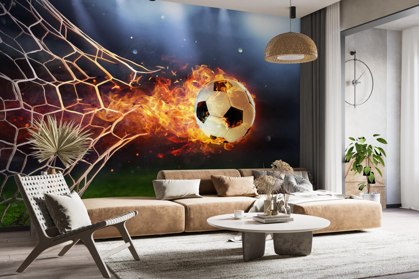 Fototapeta horiaca lopta vybuchne v bránke