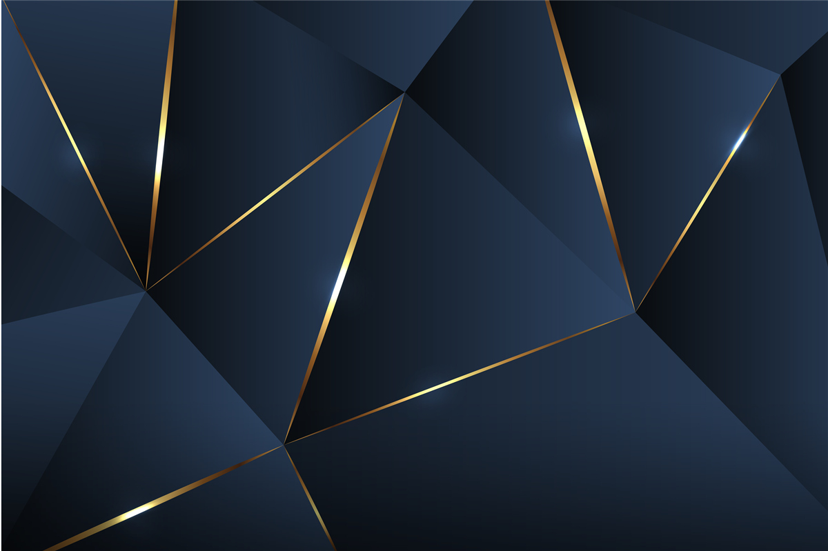 Fototapeta trojuholníky sú tmavomodré so zlatými okrajmi