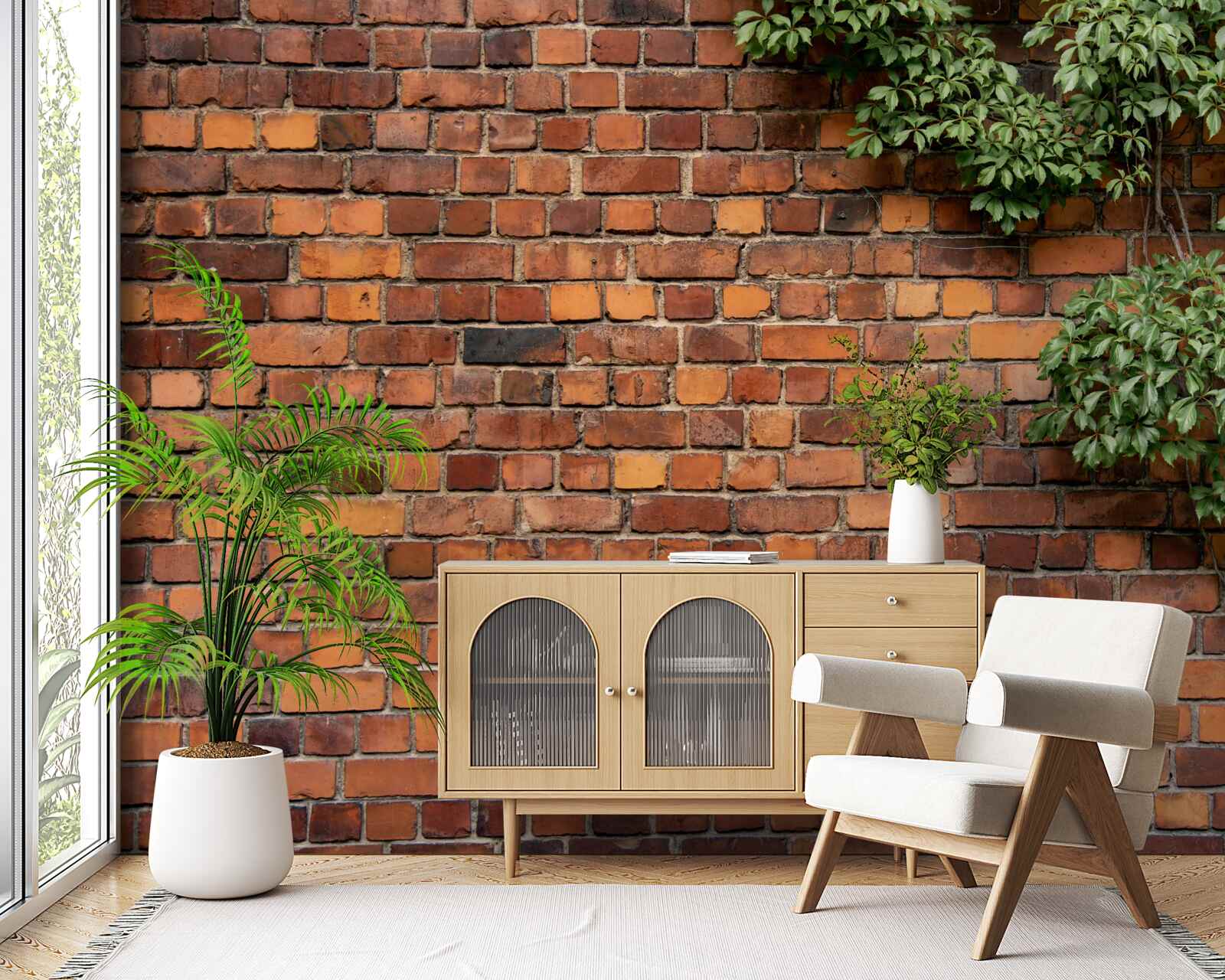 Fototapeta Múr je pochovaný zeleným brečtanom