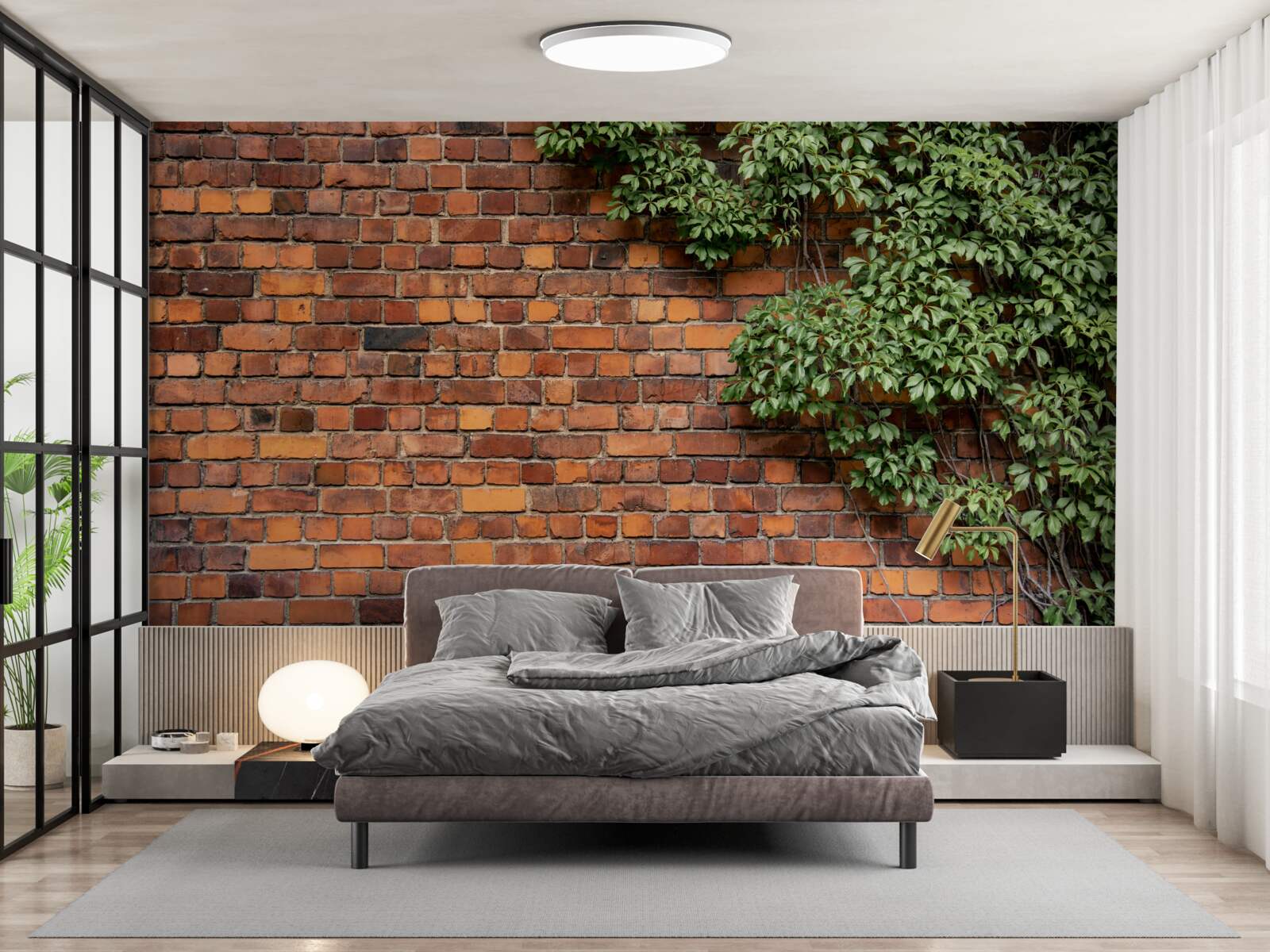 Fototapeta Múr je pochovaný zeleným brečtanom