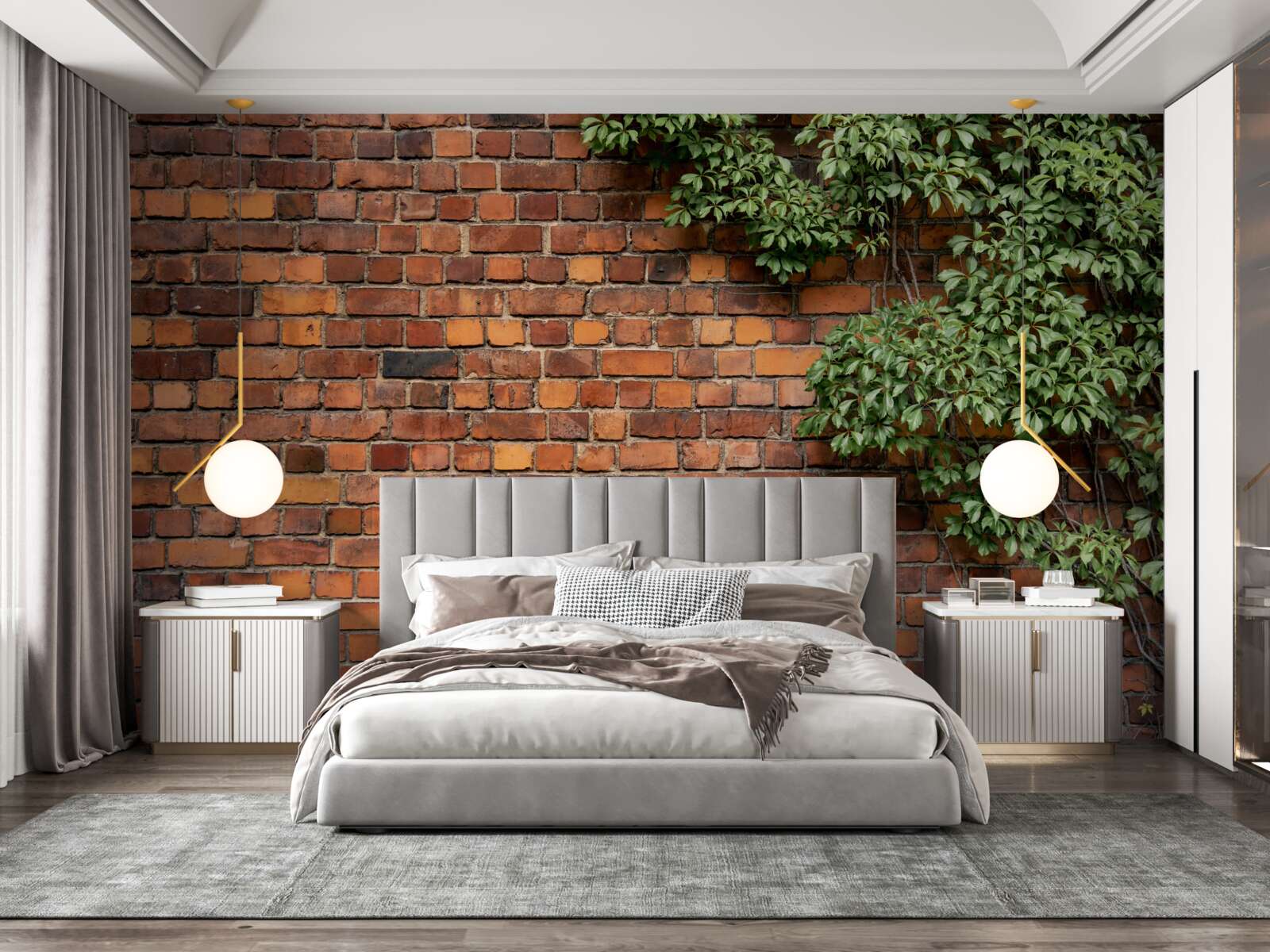 Fototapeta Múr je pochovaný zeleným brečtanom