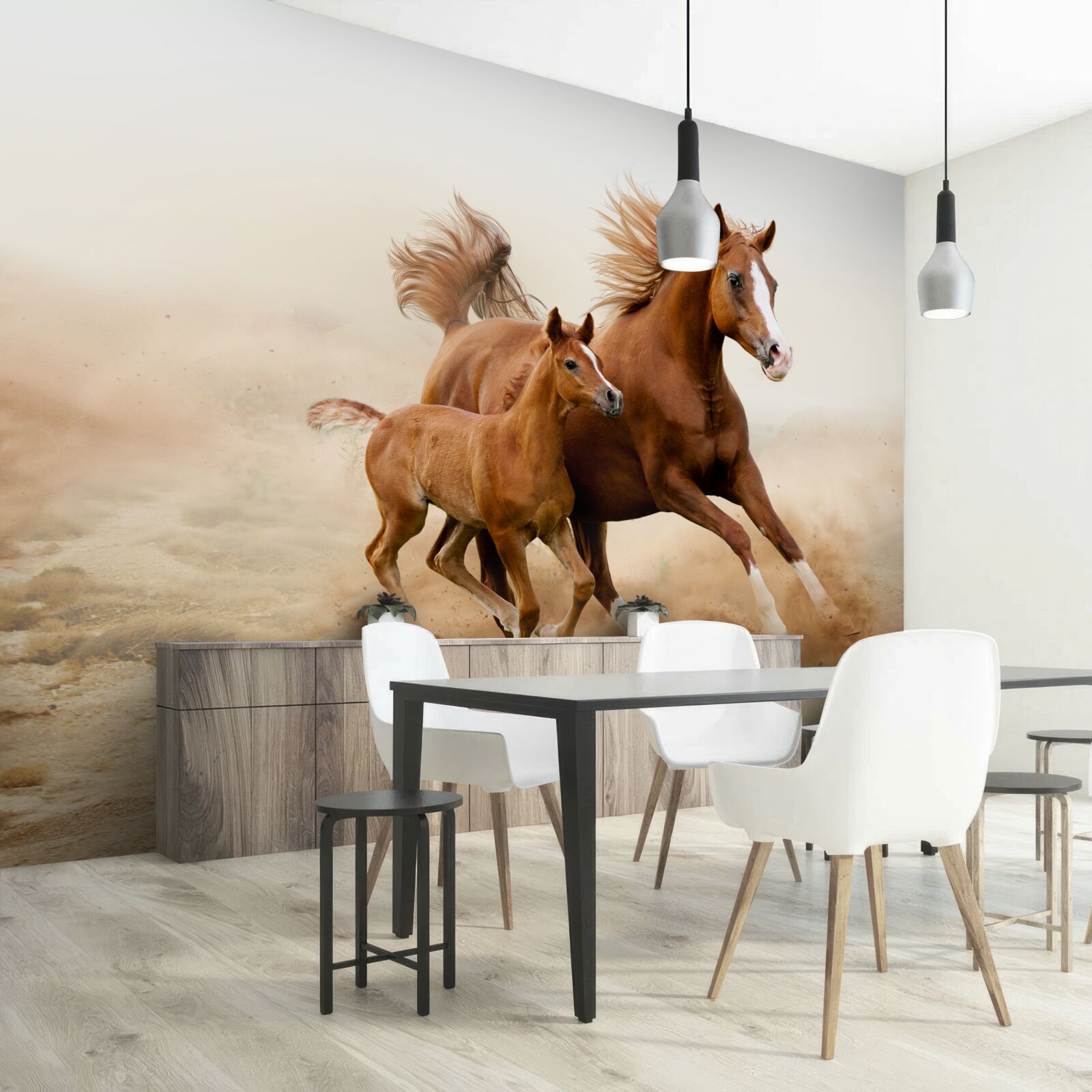 Fototapeta dostihy hnedých žrebcov