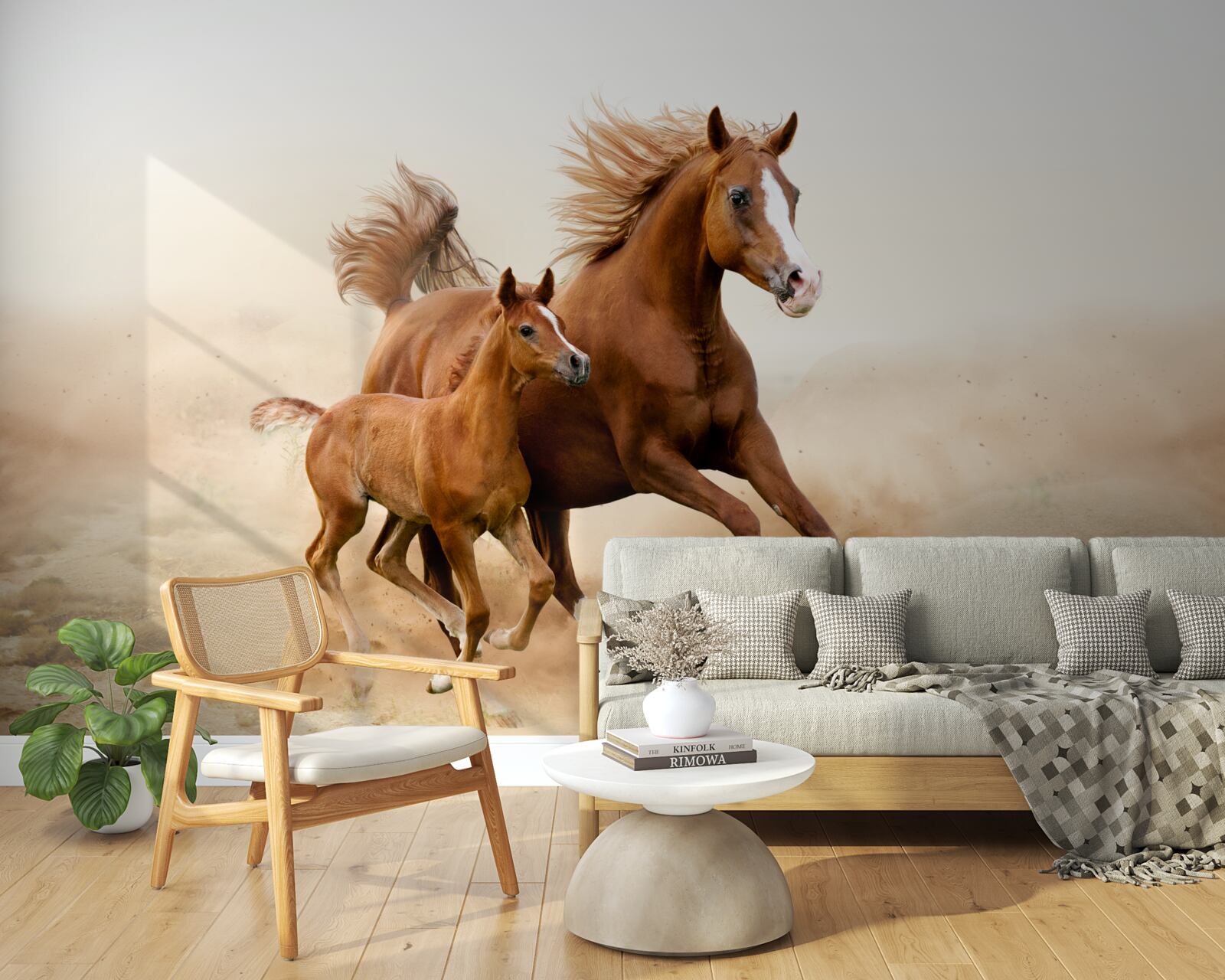 Fototapeta dostihy hnedých žrebcov