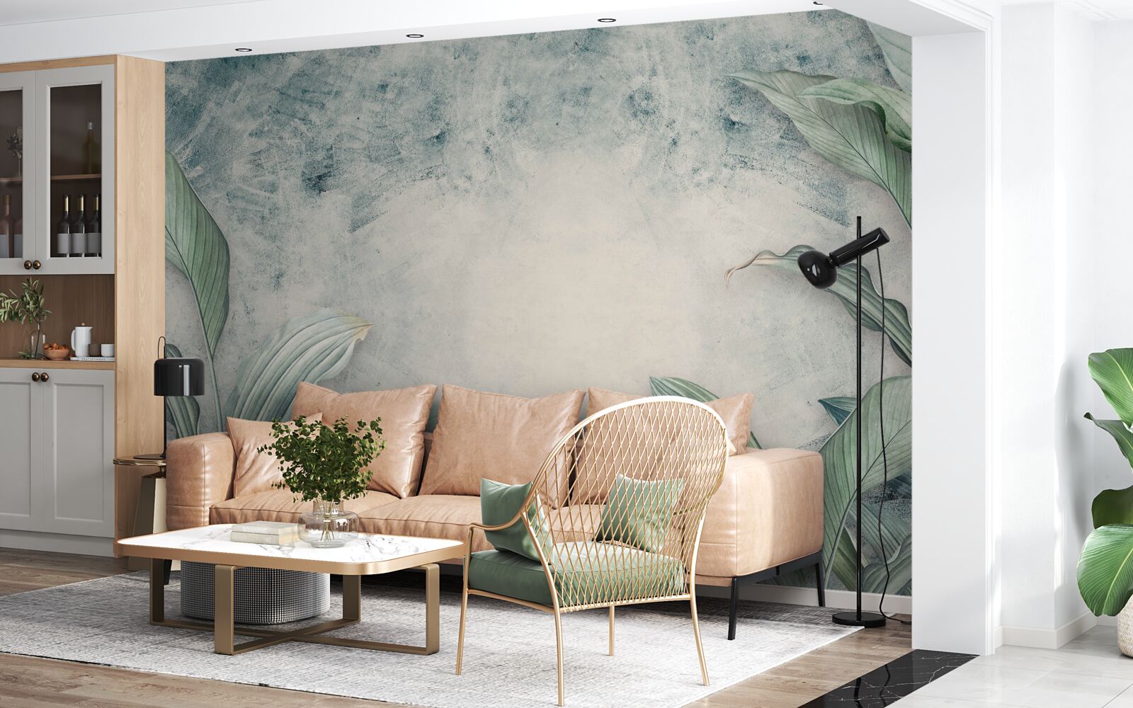 Fototapeta hmlistá hmla obklopuje tropické rastliny