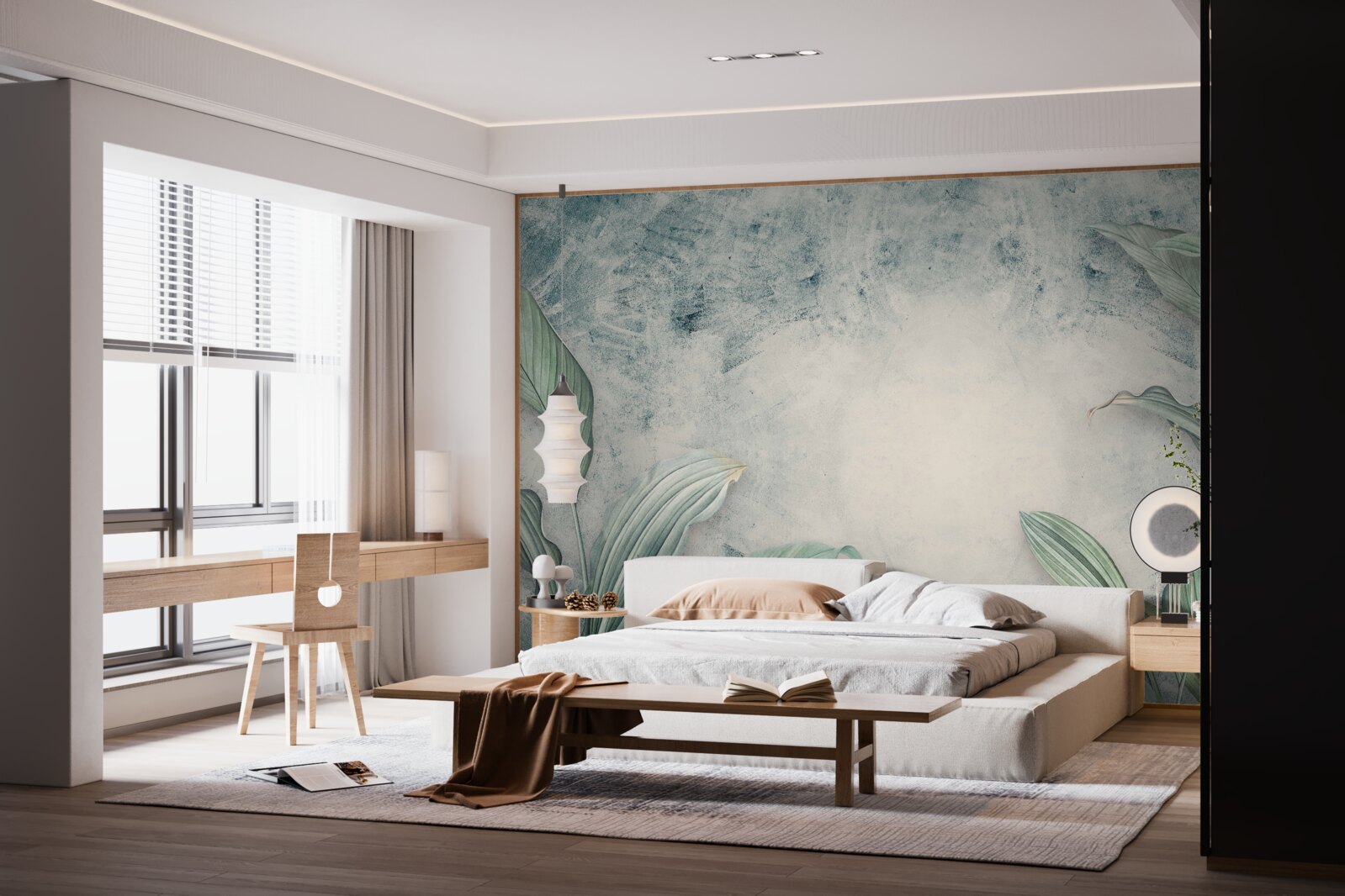 Fototapeta hmlistá hmla obklopuje tropické rastliny