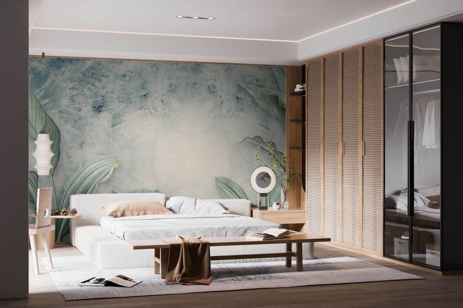 Fototapeta hmlistá hmla obklopuje tropické rastliny