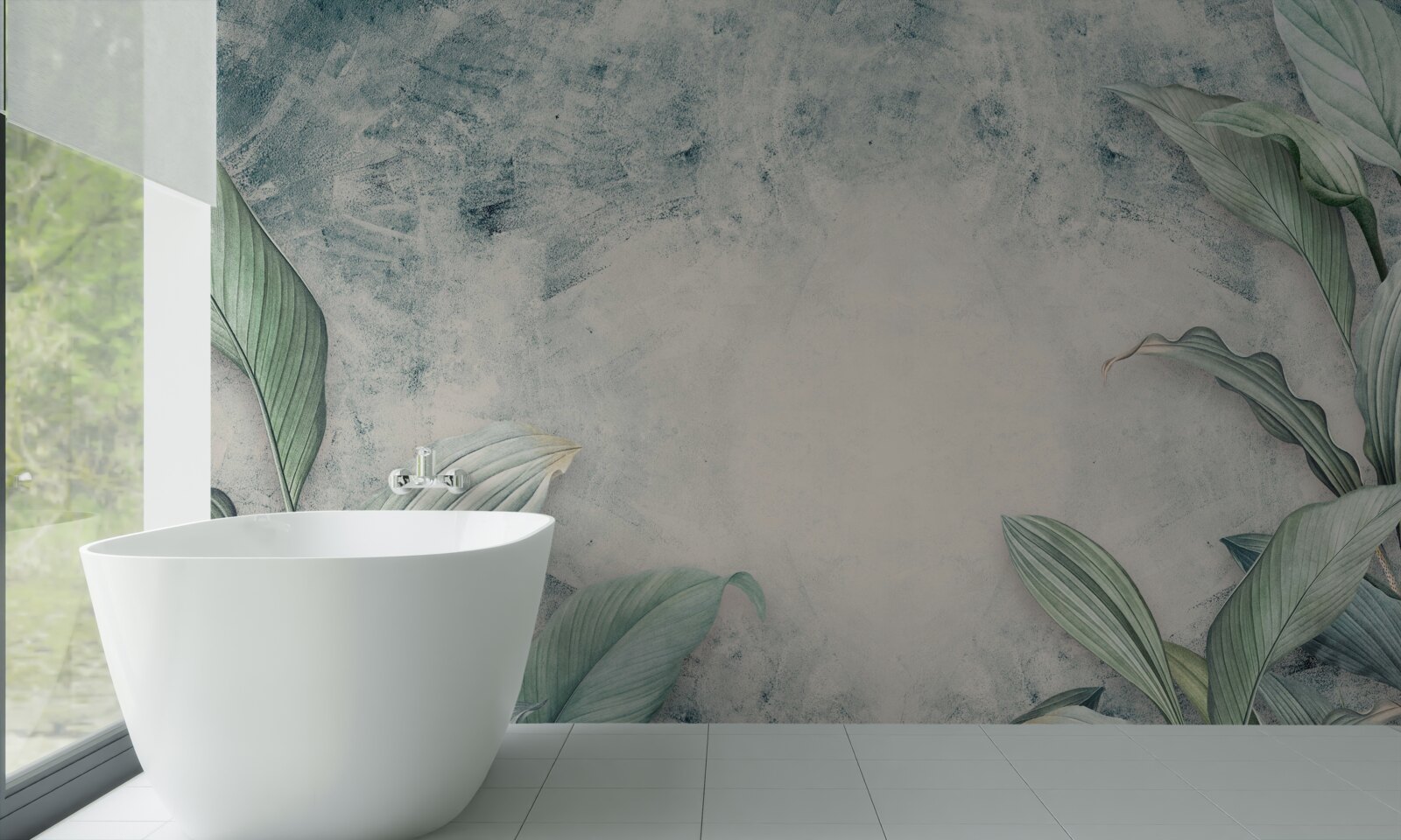 Fototapeta hmlistá hmla obklopuje tropické rastliny