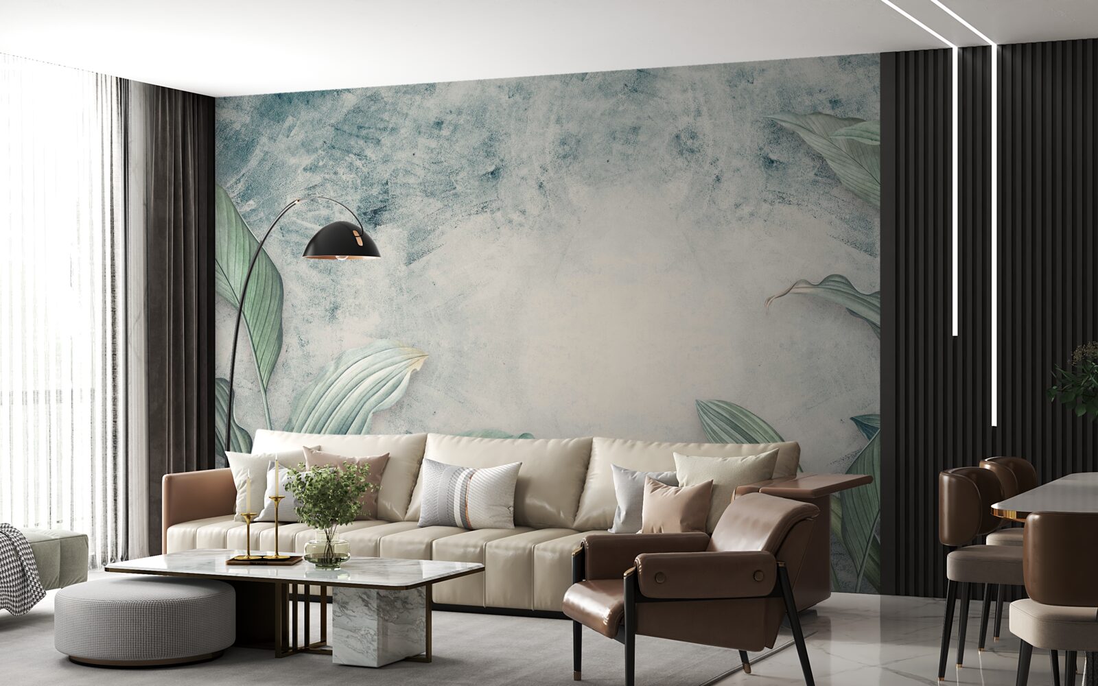 Fototapeta hmlistá hmla obklopuje tropické rastliny