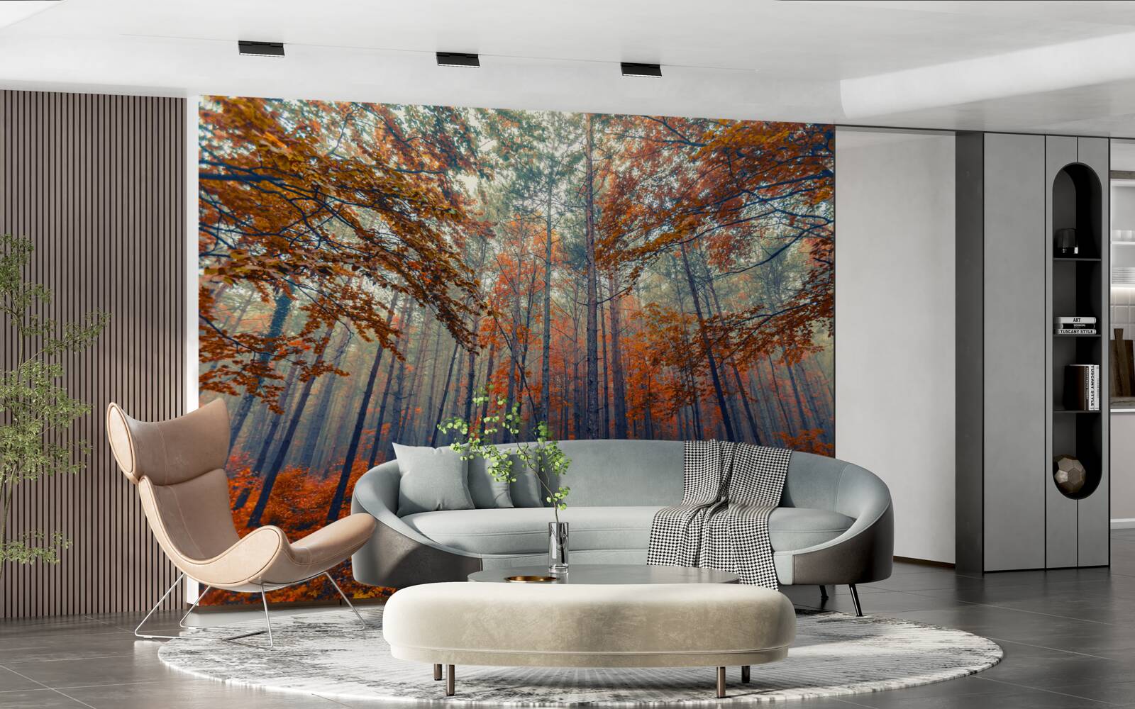 Fototapeta jesenné lesné lístie, ktoré opadlo