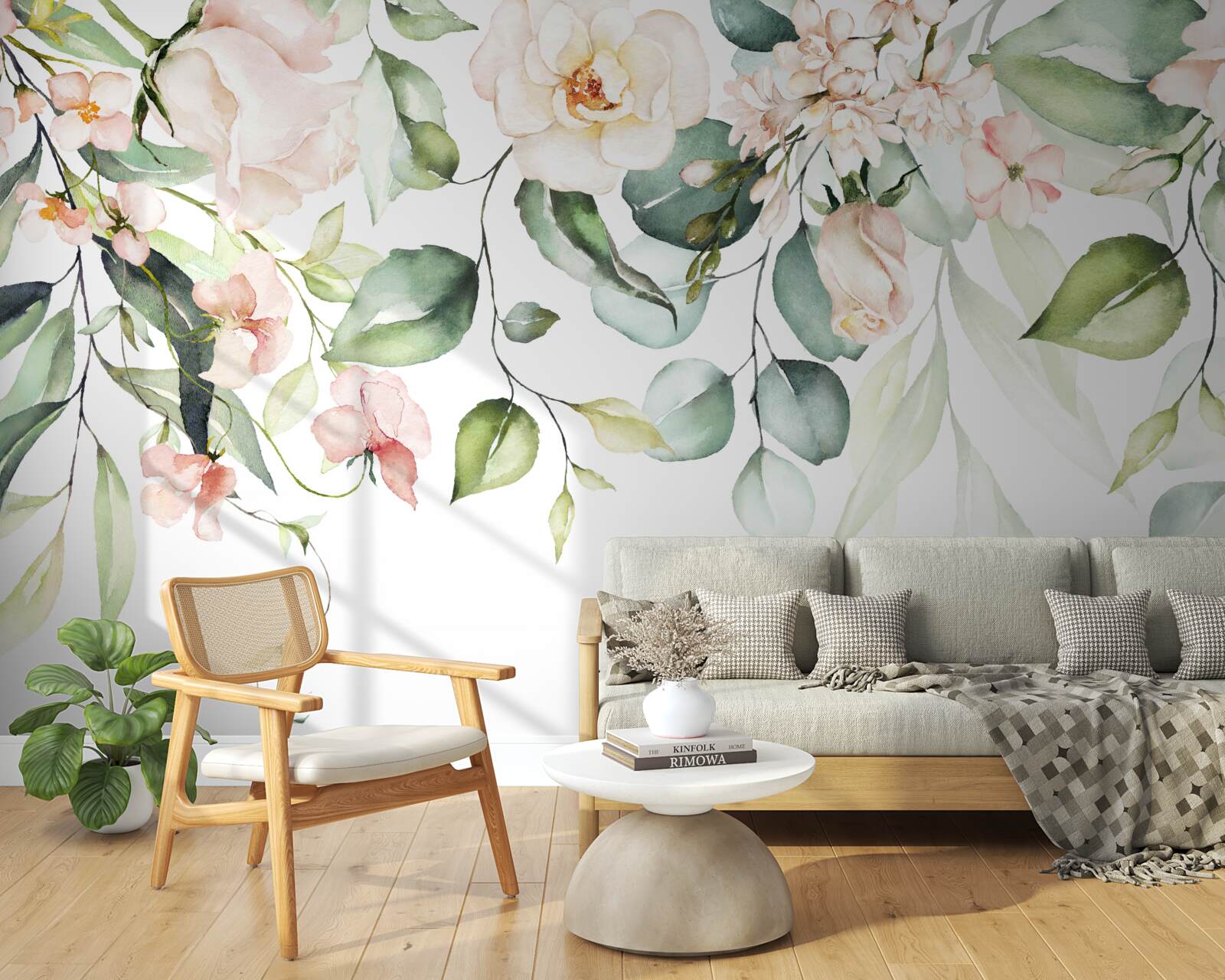 Fototapeta tropické kvety s listami v zelených odtieňoch