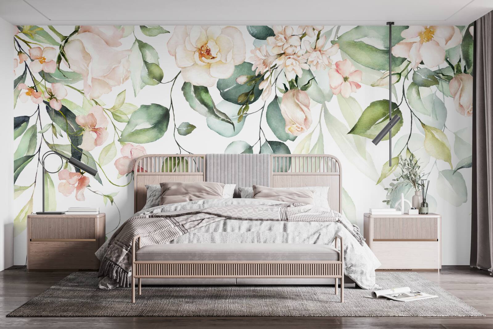 Fototapeta tropické kvety s listami v zelených odtieňoch