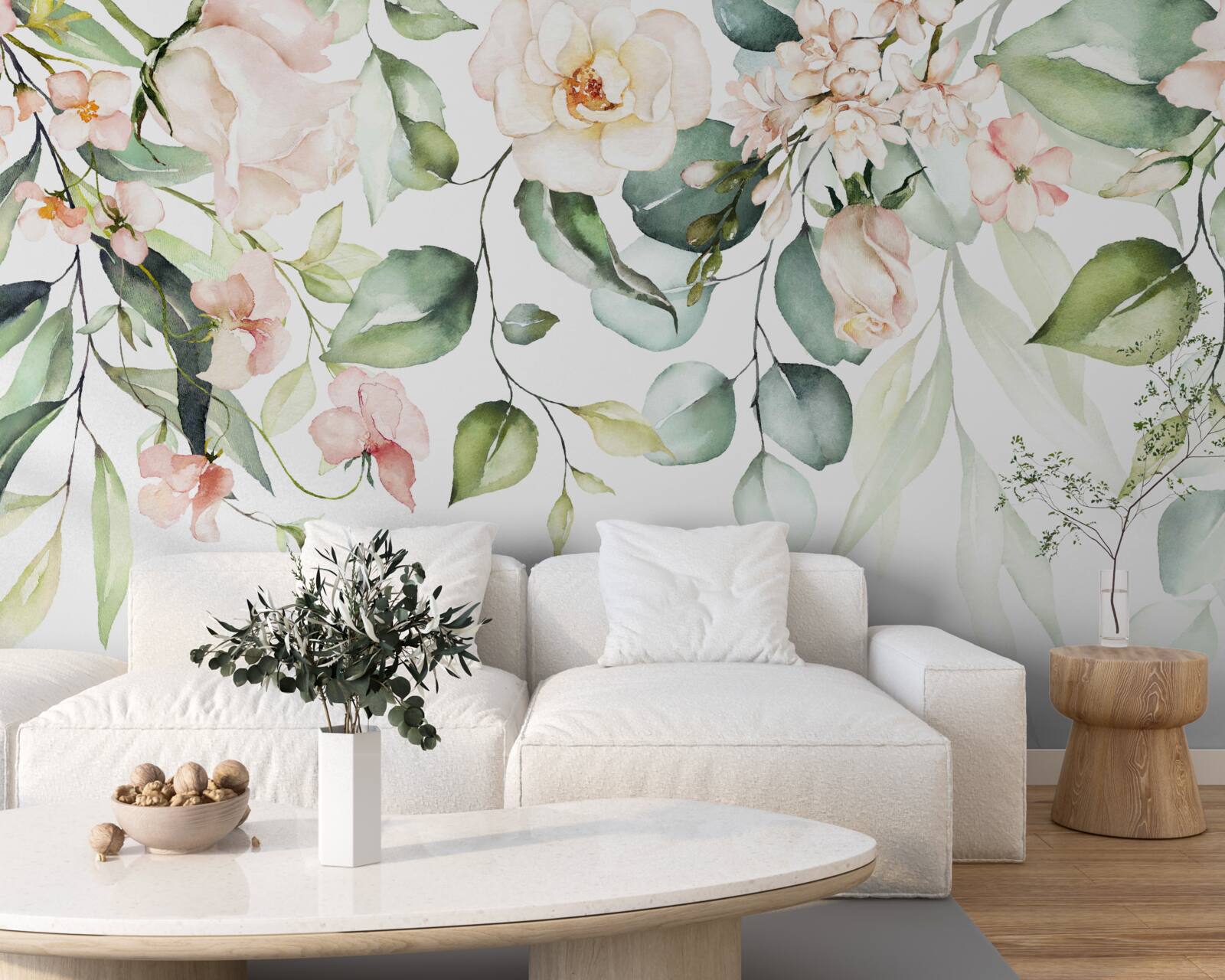 Fototapeta tropické kvety s listami v zelených odtieňoch