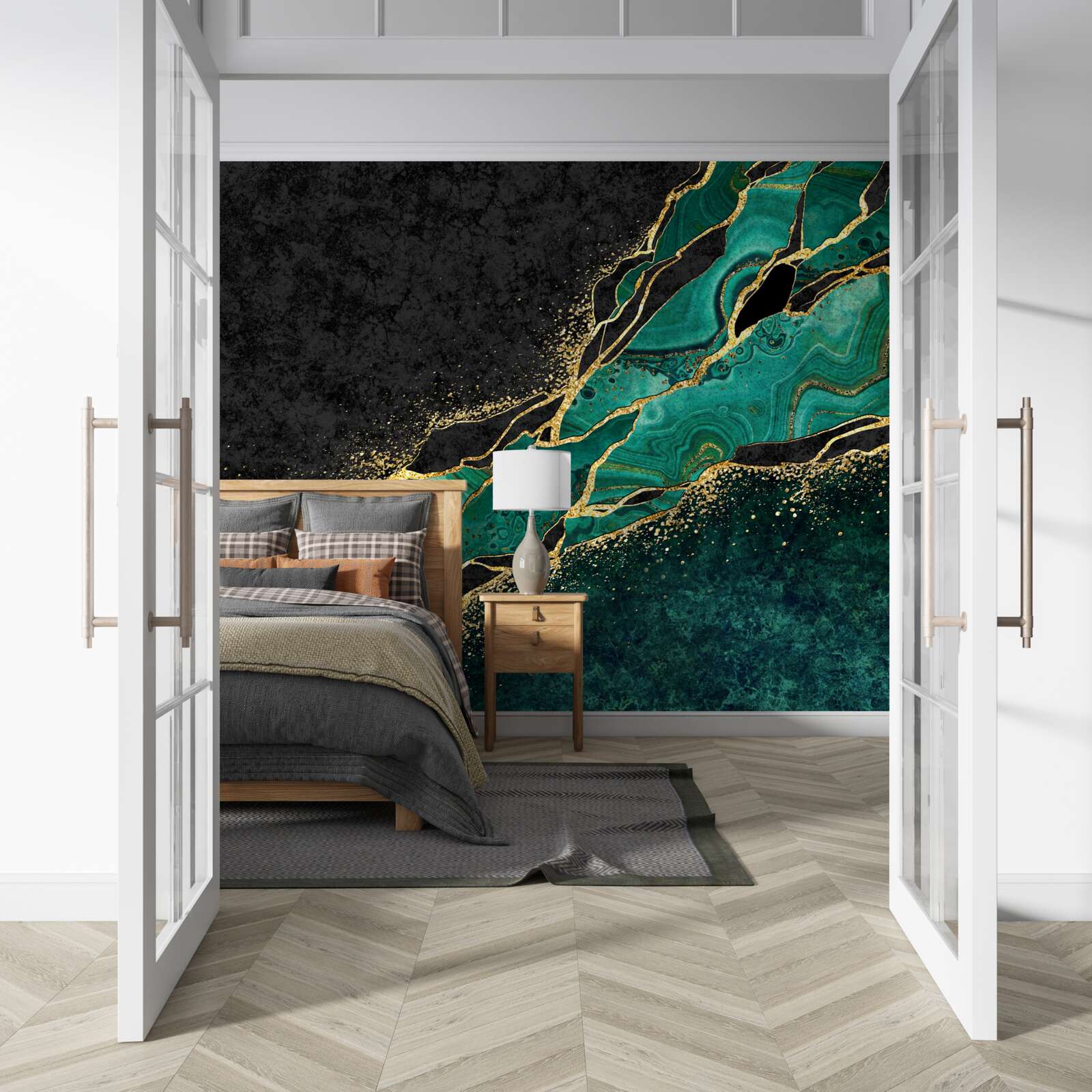 Fototapeta nepreniknuteľné hlbiny mora, maľované v odtieňoch smaragdu