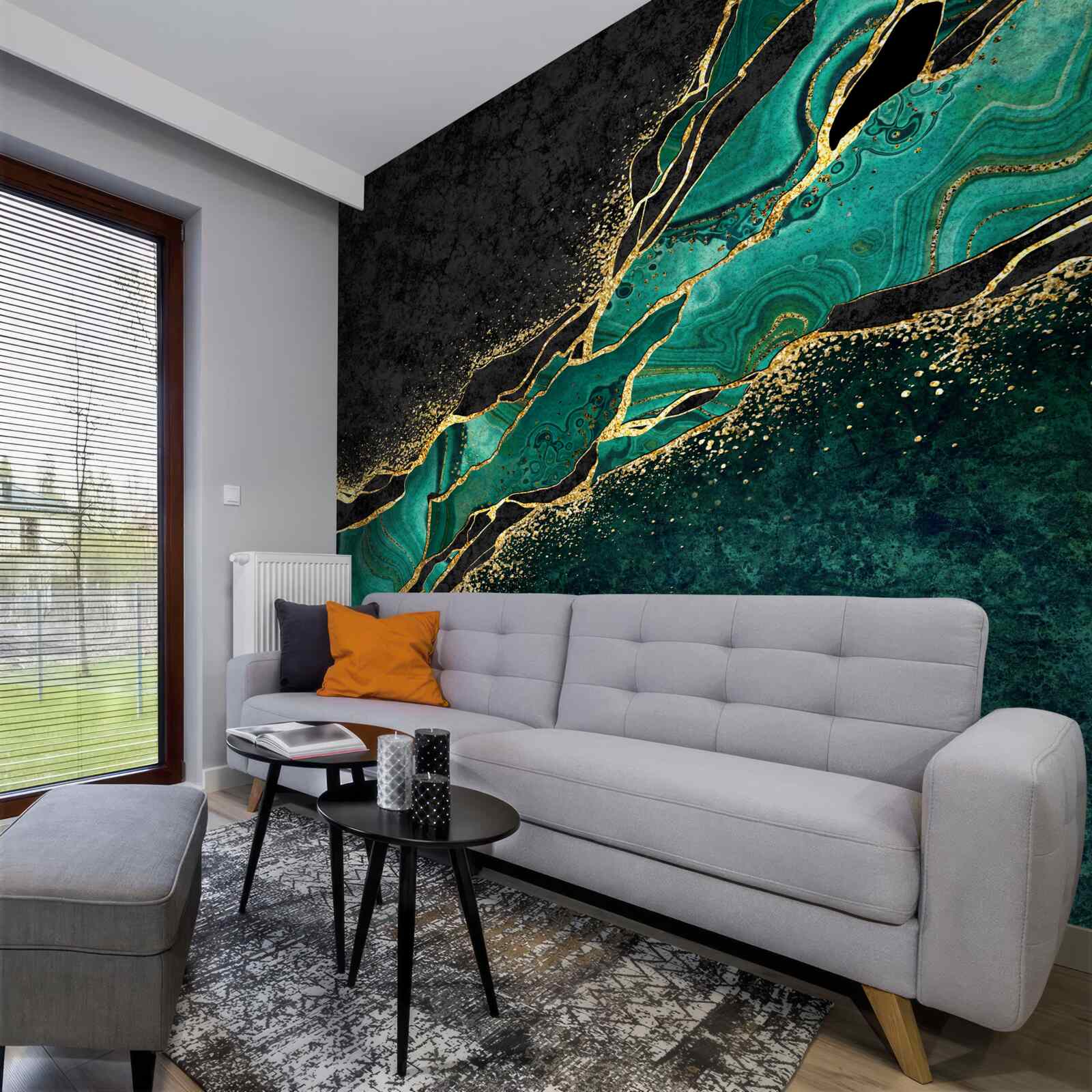 Fototapeta nepreniknuteľné hlbiny mora, maľované v odtieňoch smaragdu