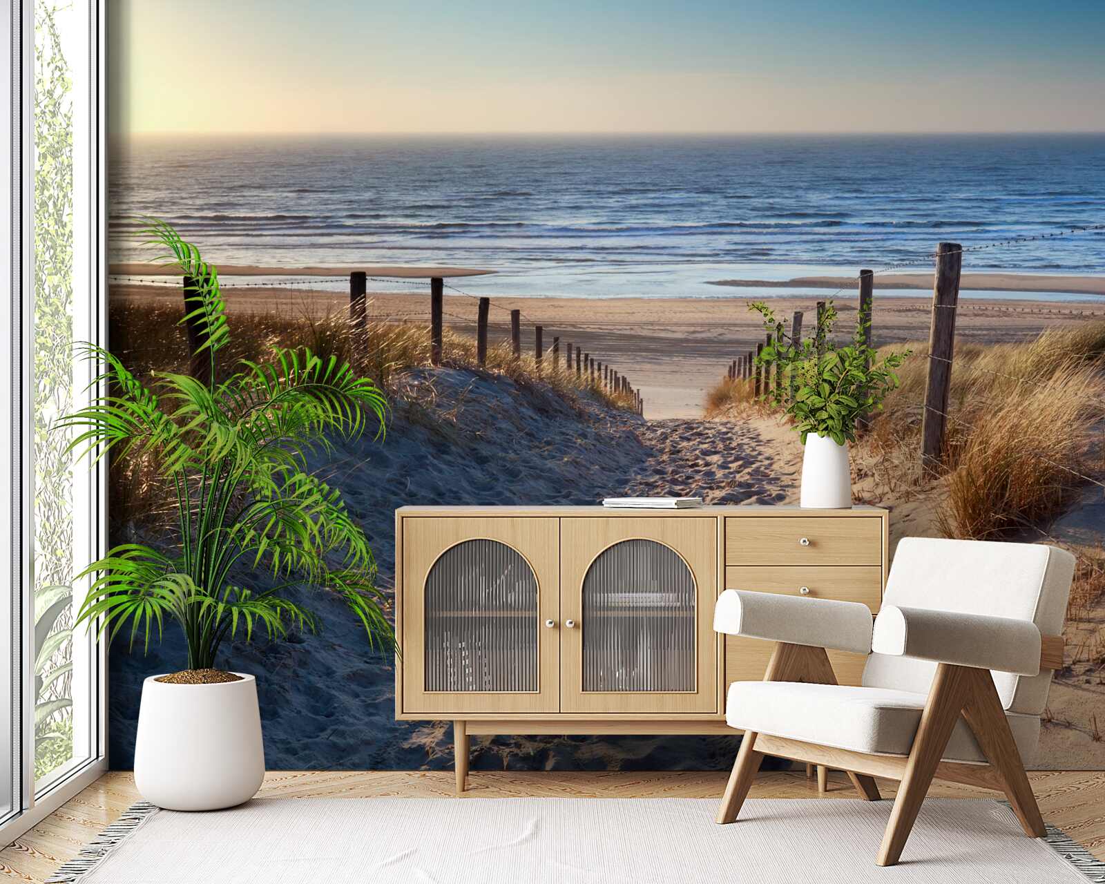 Fototapeta pokojný oceán a pláž s jemným pieskom