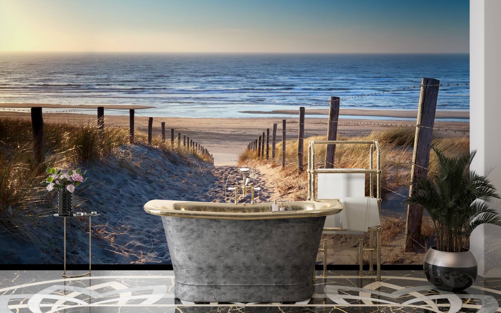 Fototapeta pokojný oceán a pláž s jemným pieskom