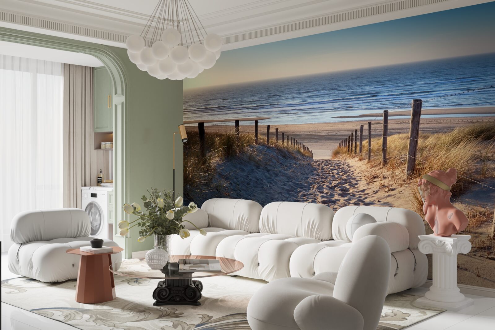 Fototapeta pokojný oceán a pláž s jemným pieskom