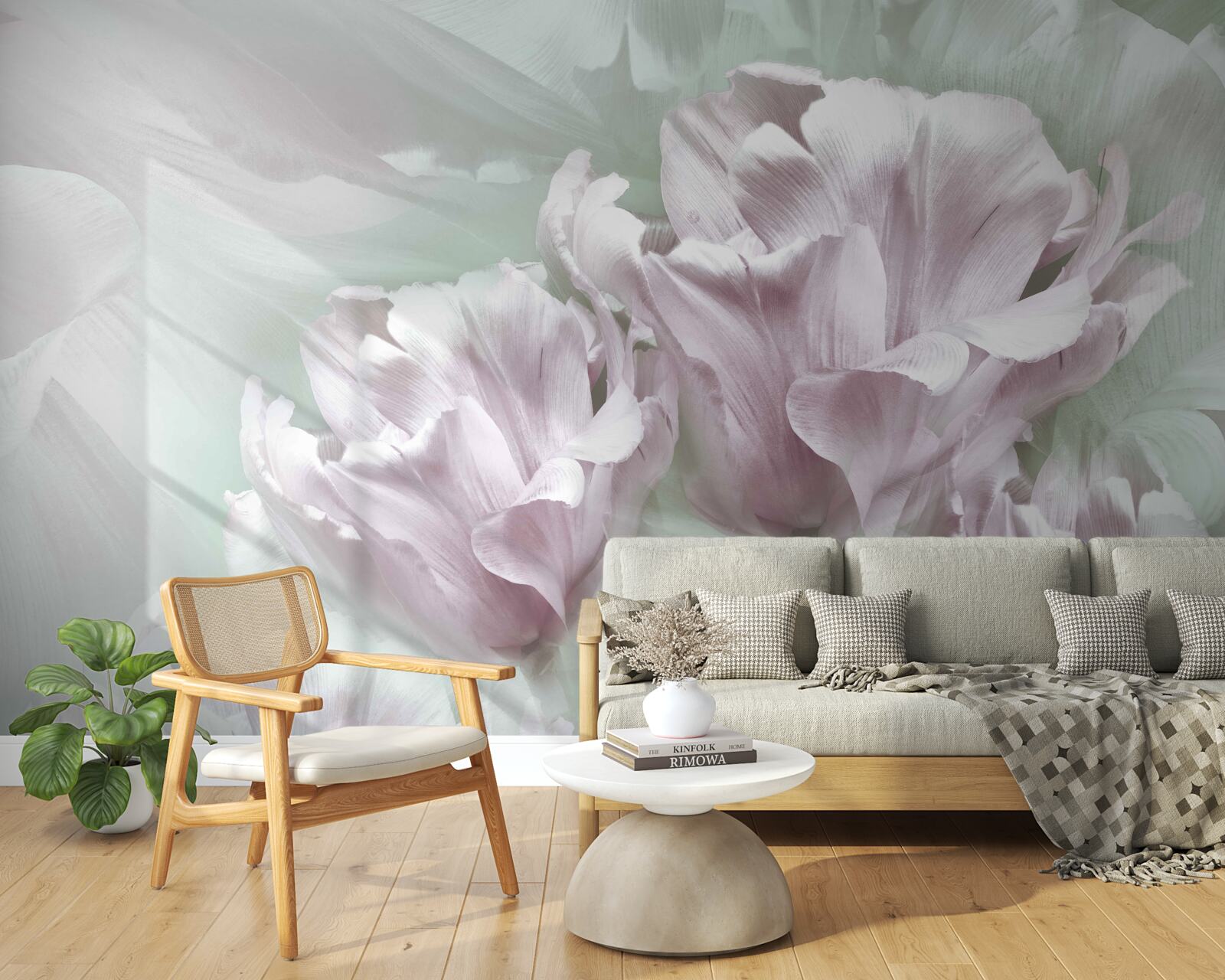 Fototapeta nádherné, veľké, biele a fialové kvety