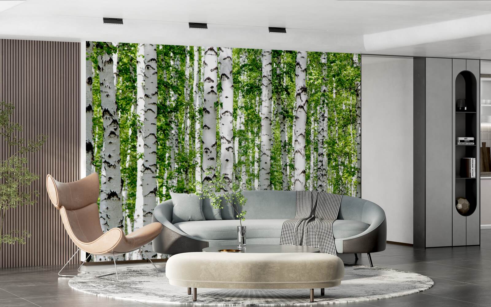 Fototapeta svetlé listy pôvabných brezov