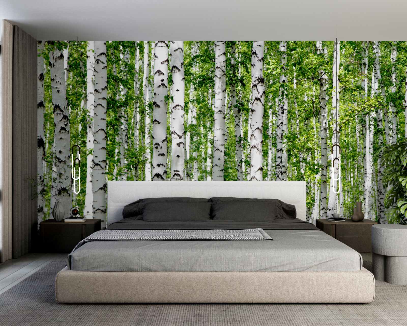 Fototapeta svetlé listy pôvabných brezov