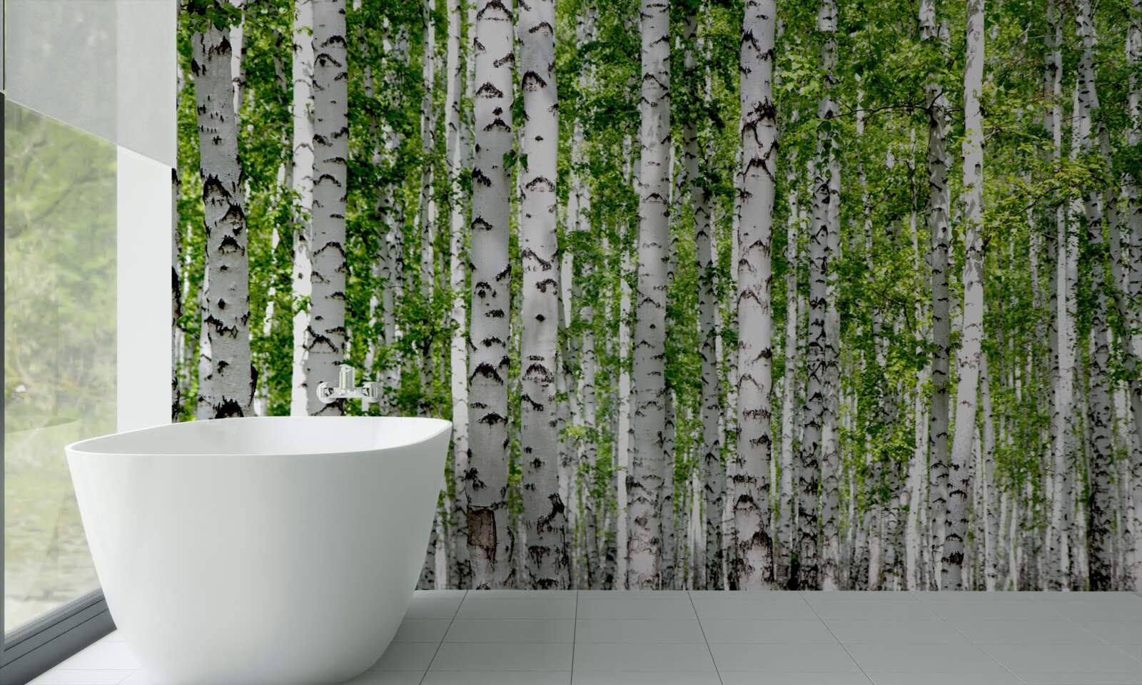 Fototapeta svetlé listy pôvabných brezov