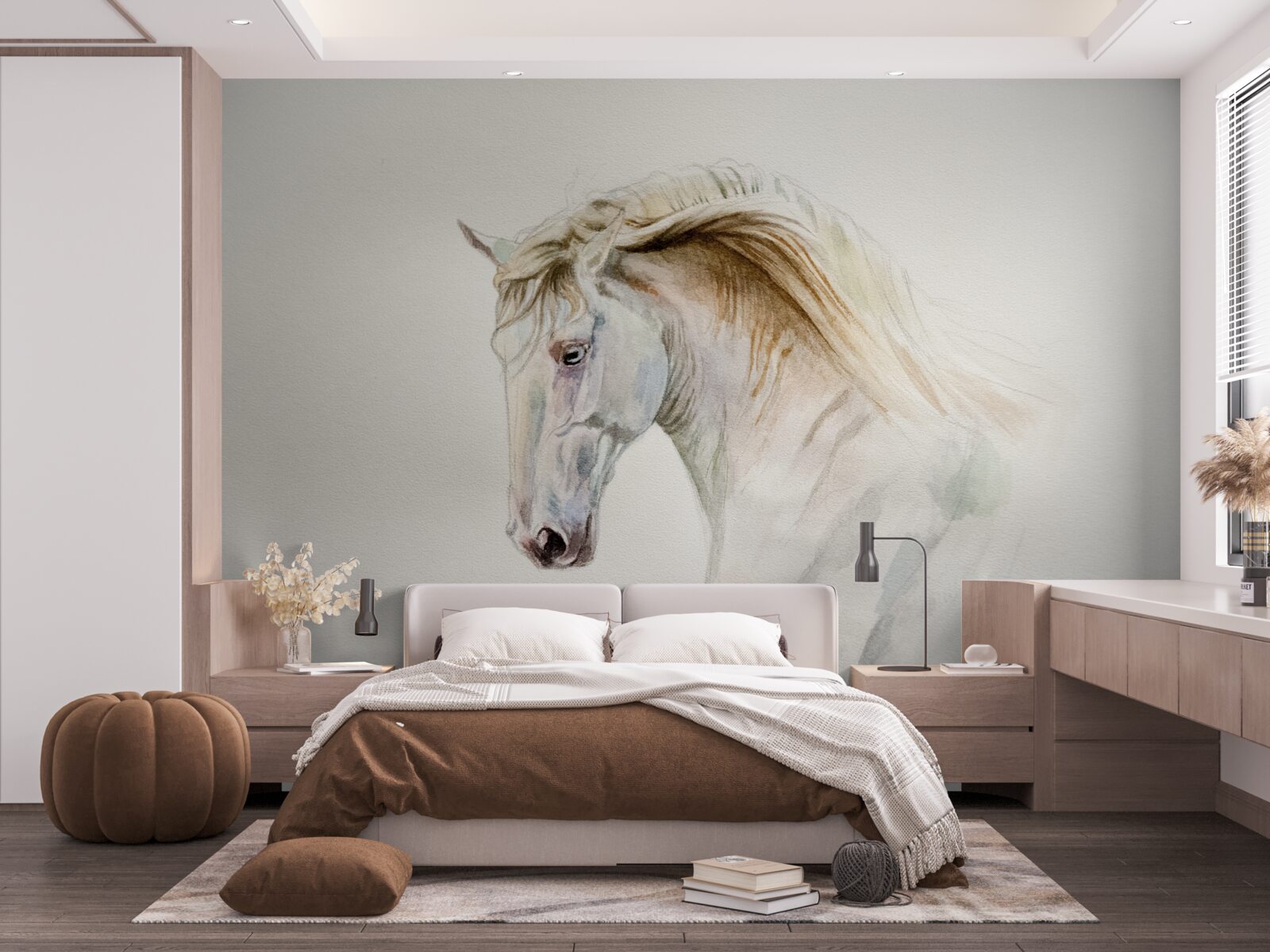 Fototapeta biely kôň v pohybe