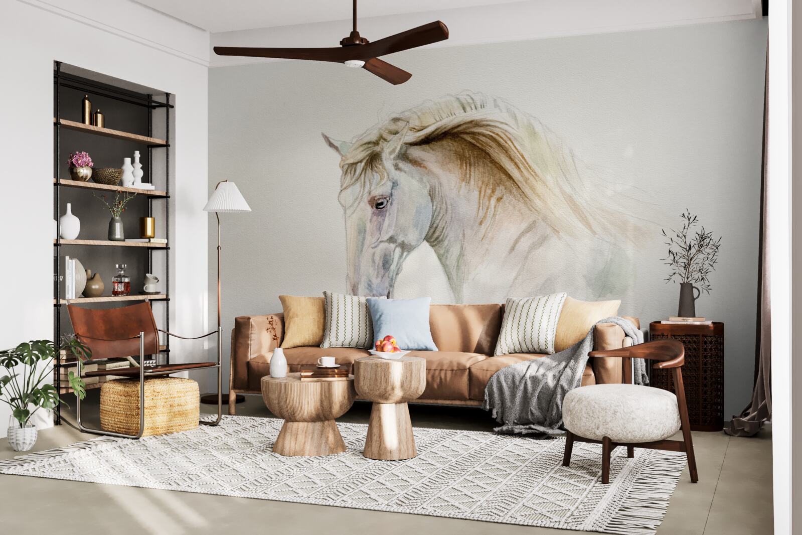 Fototapeta biely kôň v pohybe