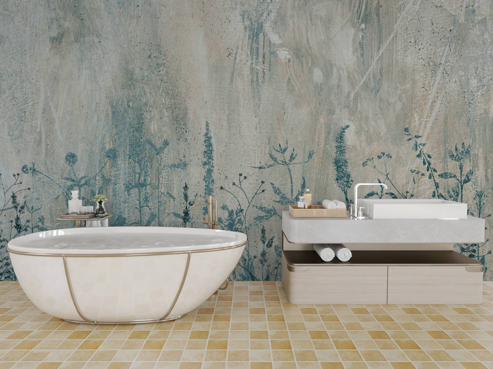 Fototapeta keď sú silné dažde, kvitnú poľné rastliny