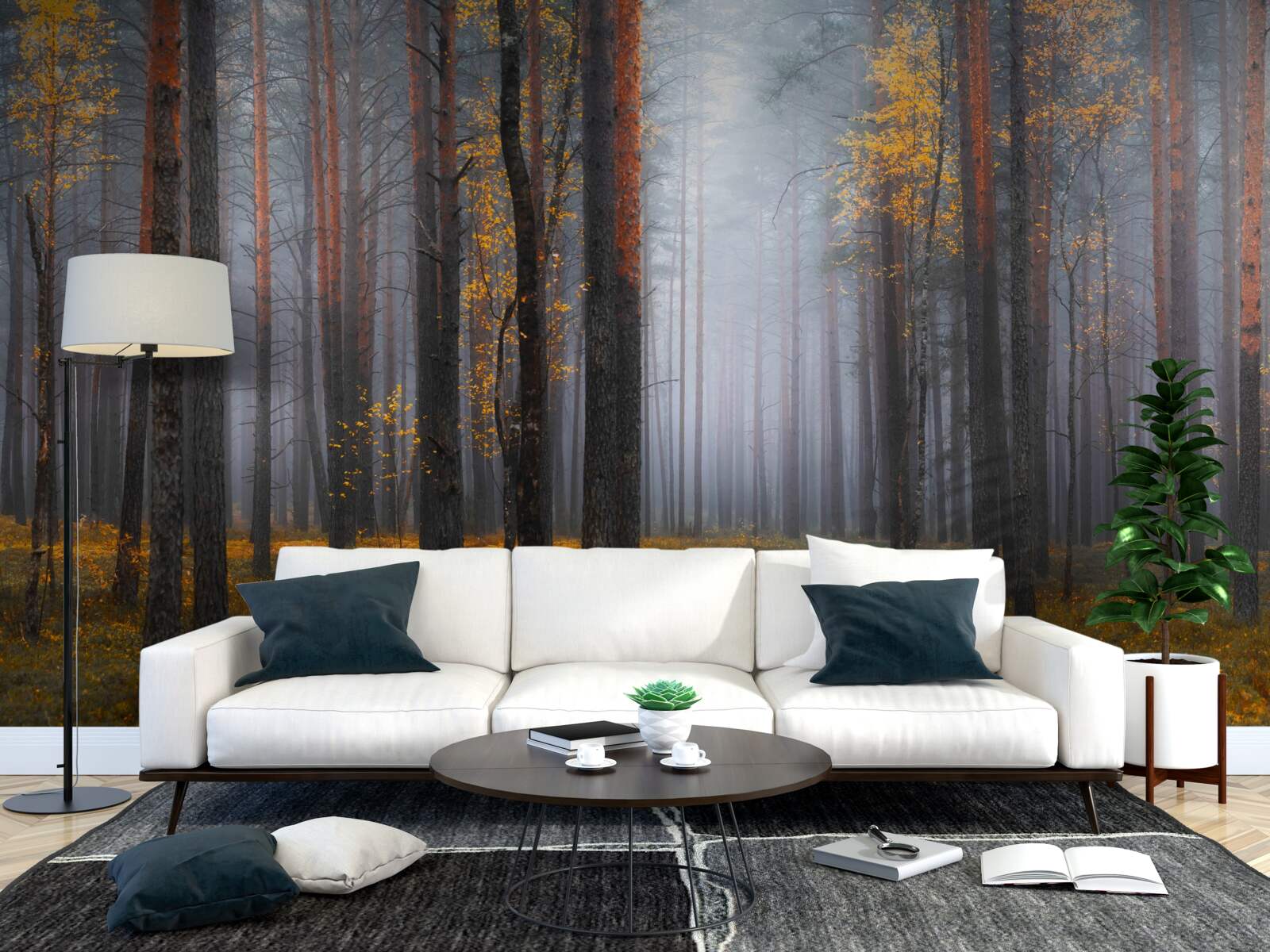 Fototapeta hustá hmla pokrýva les