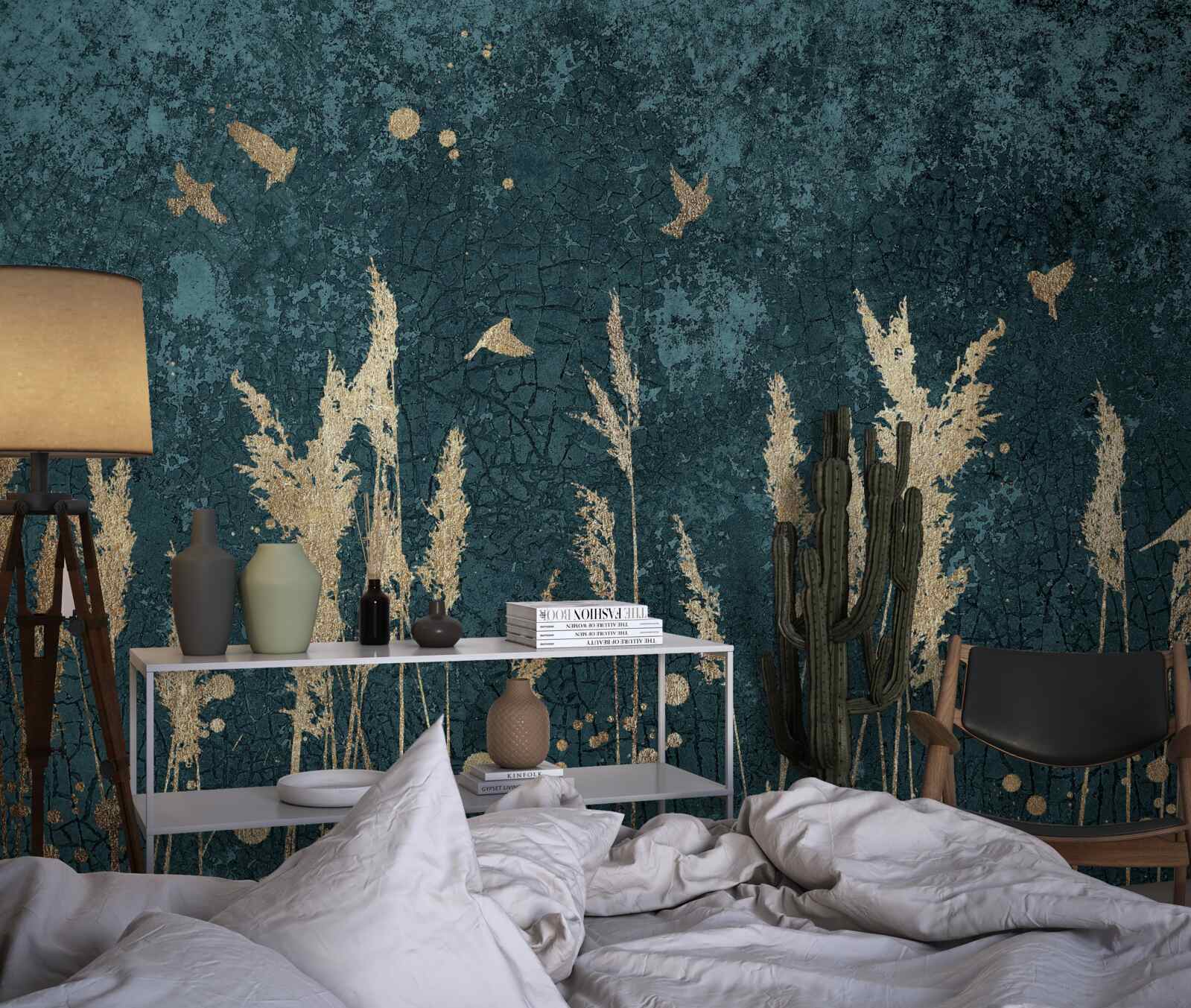 Fototapeta večer lietajú vtáky nad lúkami