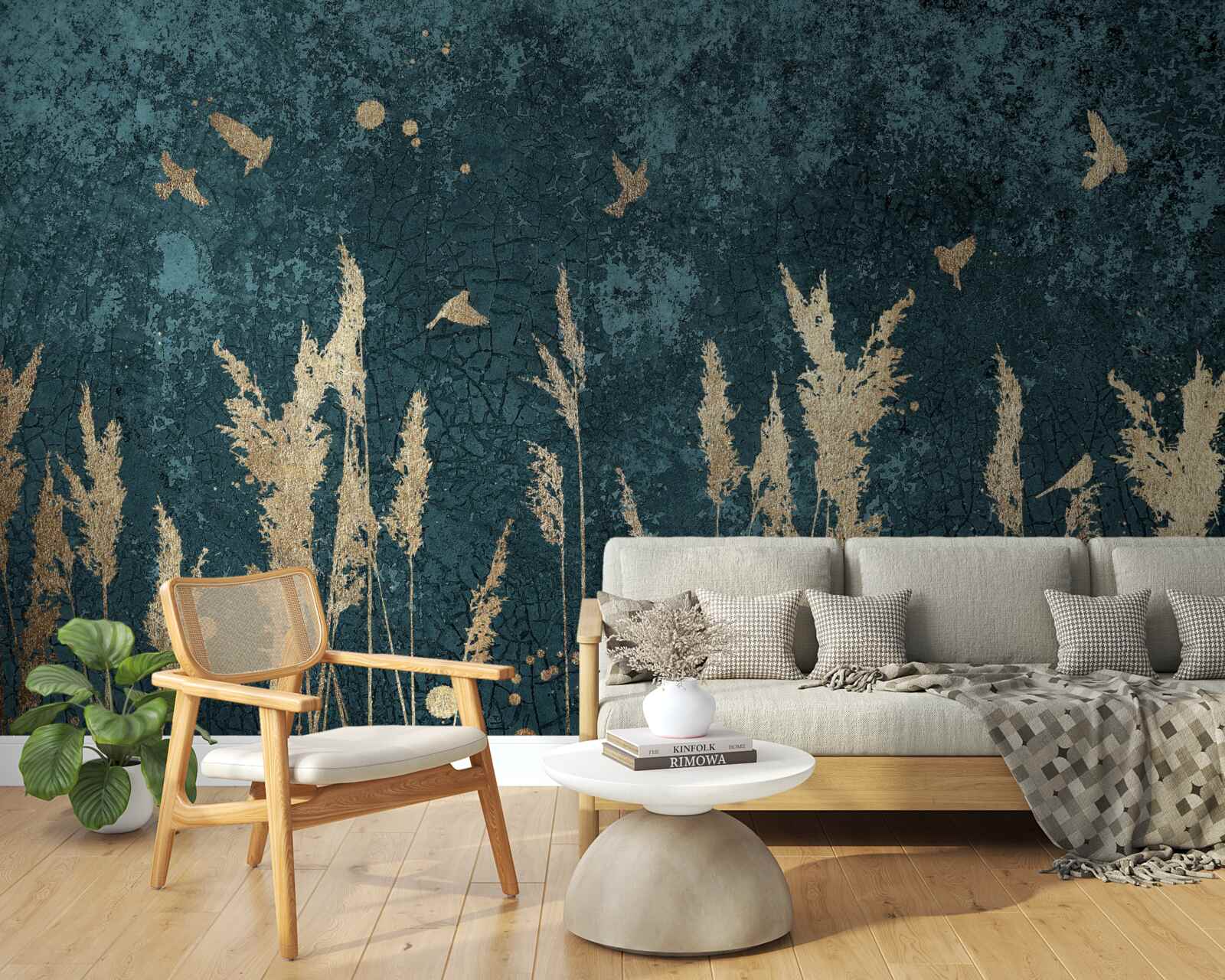 Fototapeta večer lietajú vtáky nad lúkami