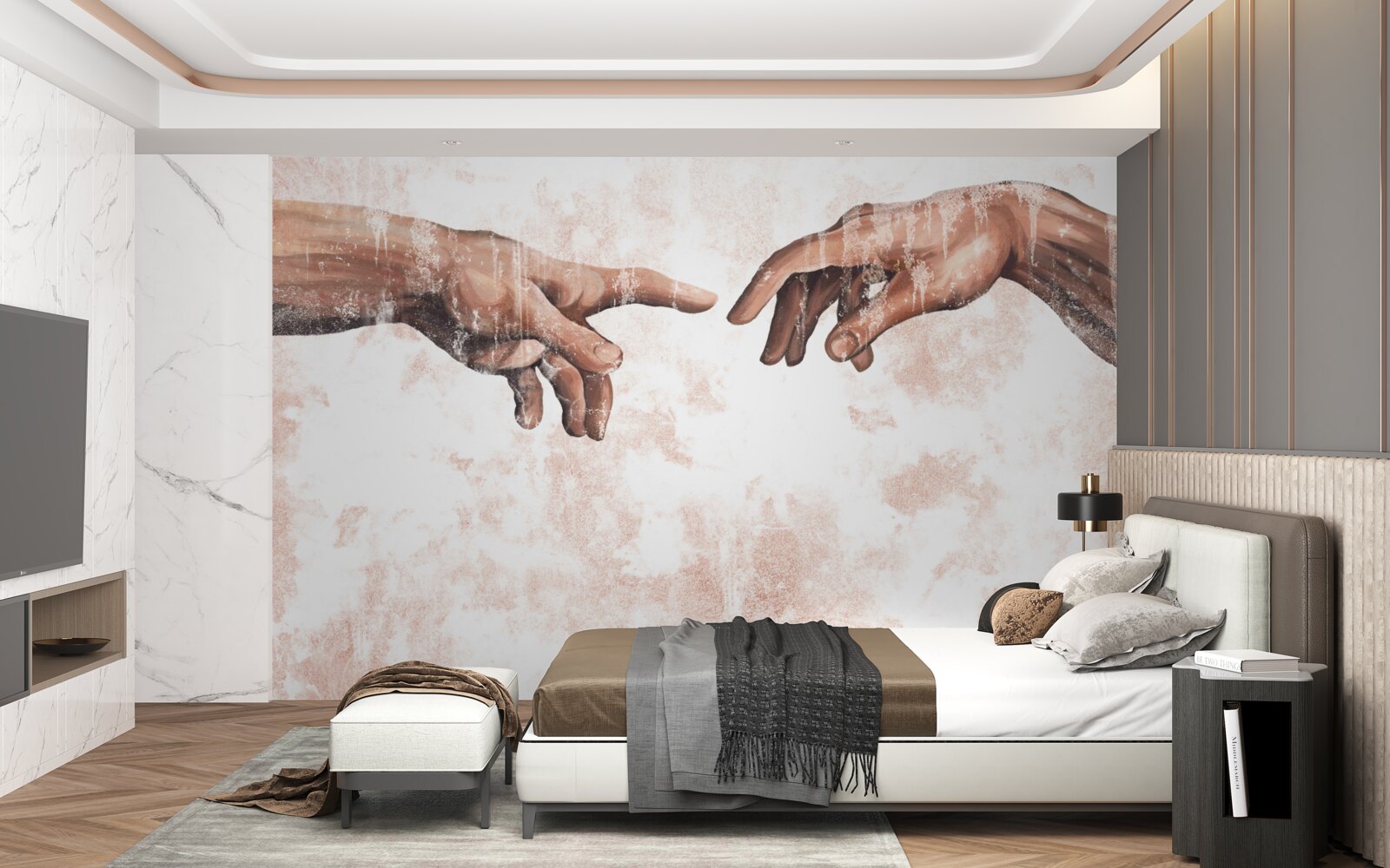 Fototapeta ruky muža a ženy, ktoré sú navzájom spojené