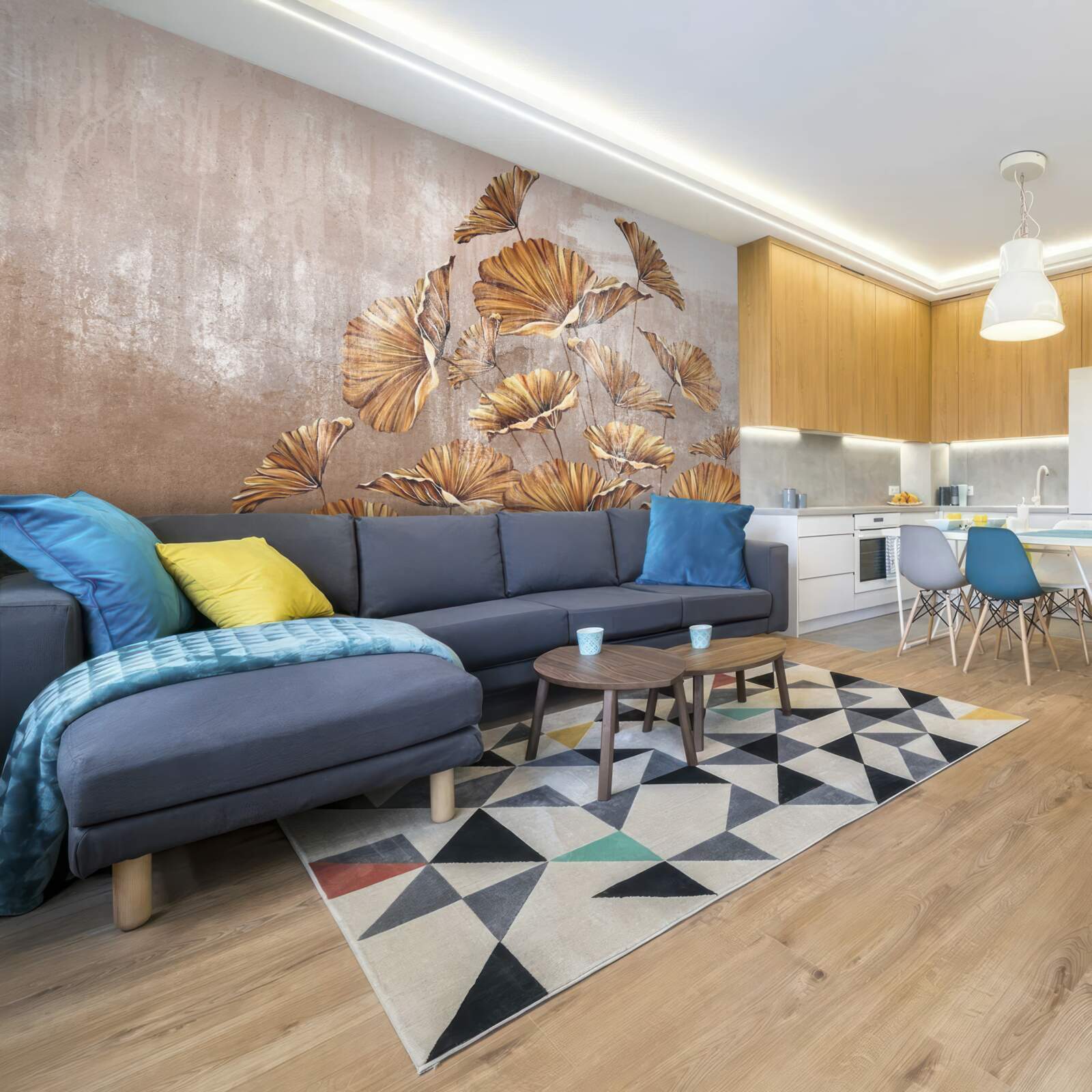 Fototapeta jesenné kvety v daždi