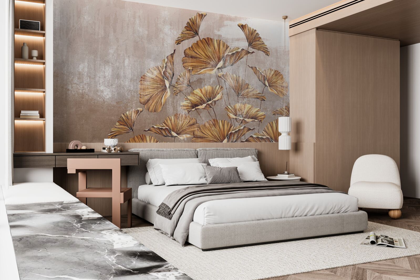 Fototapeta jesenné kvety v daždi