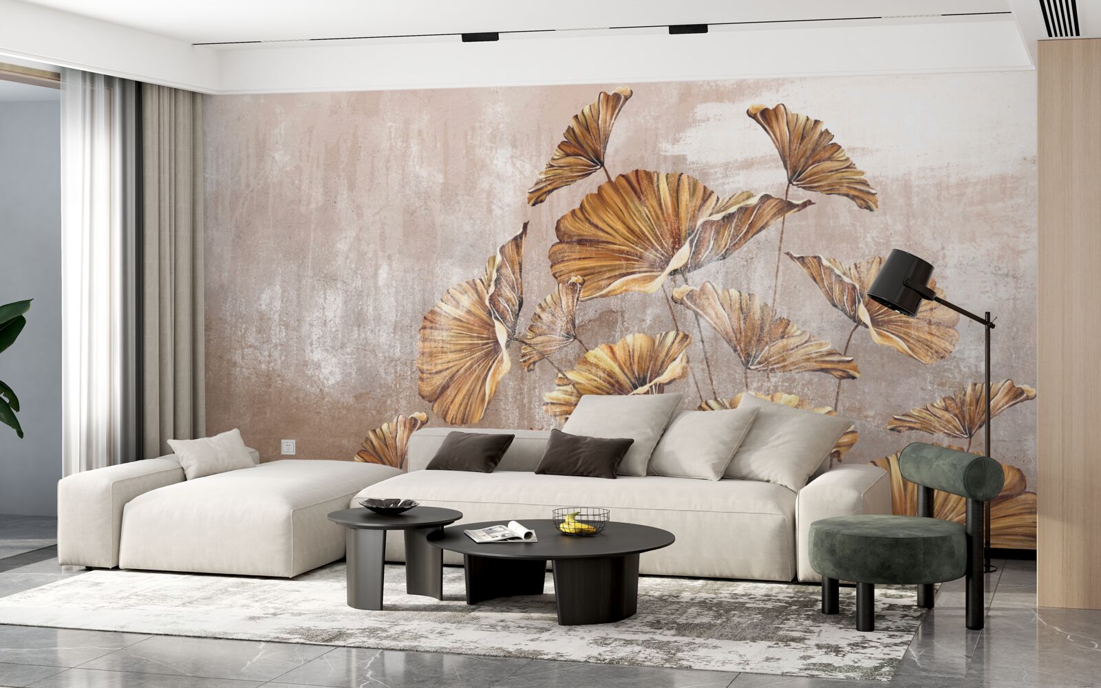 Fototapeta jesenné kvety v daždi