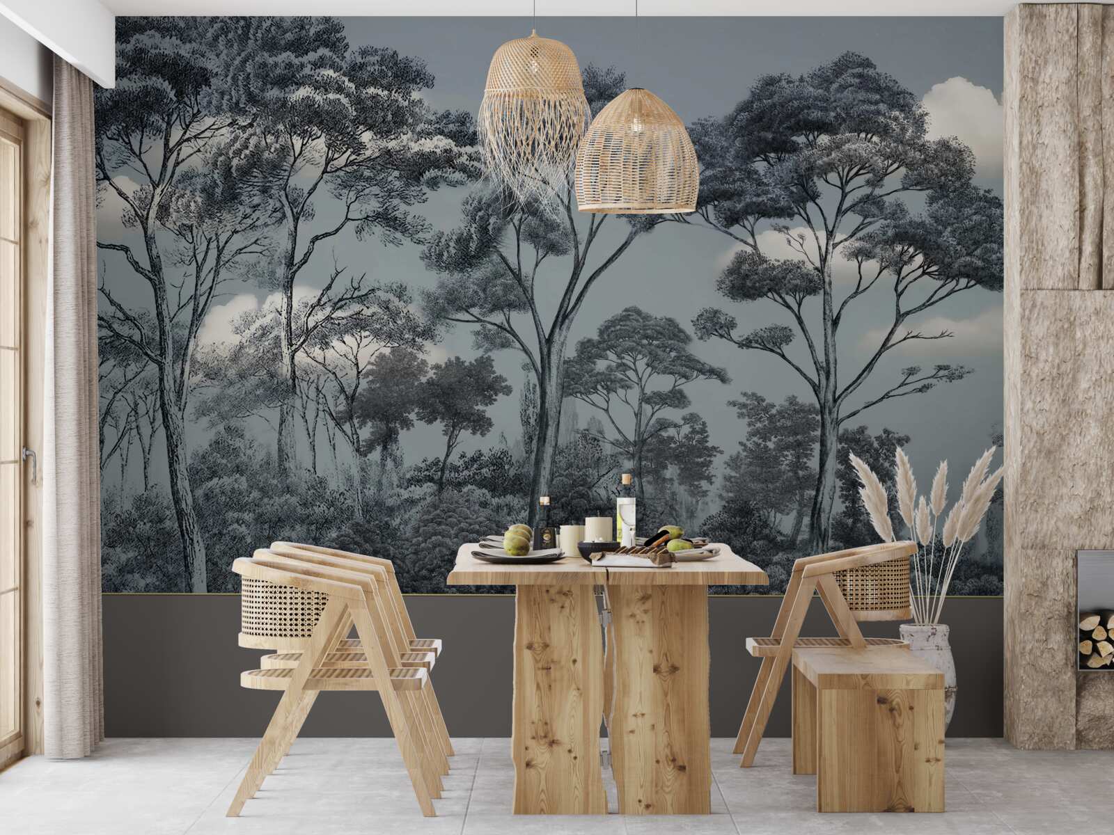 Fototapeta les sa ponorí do nadchádzajúcej noci