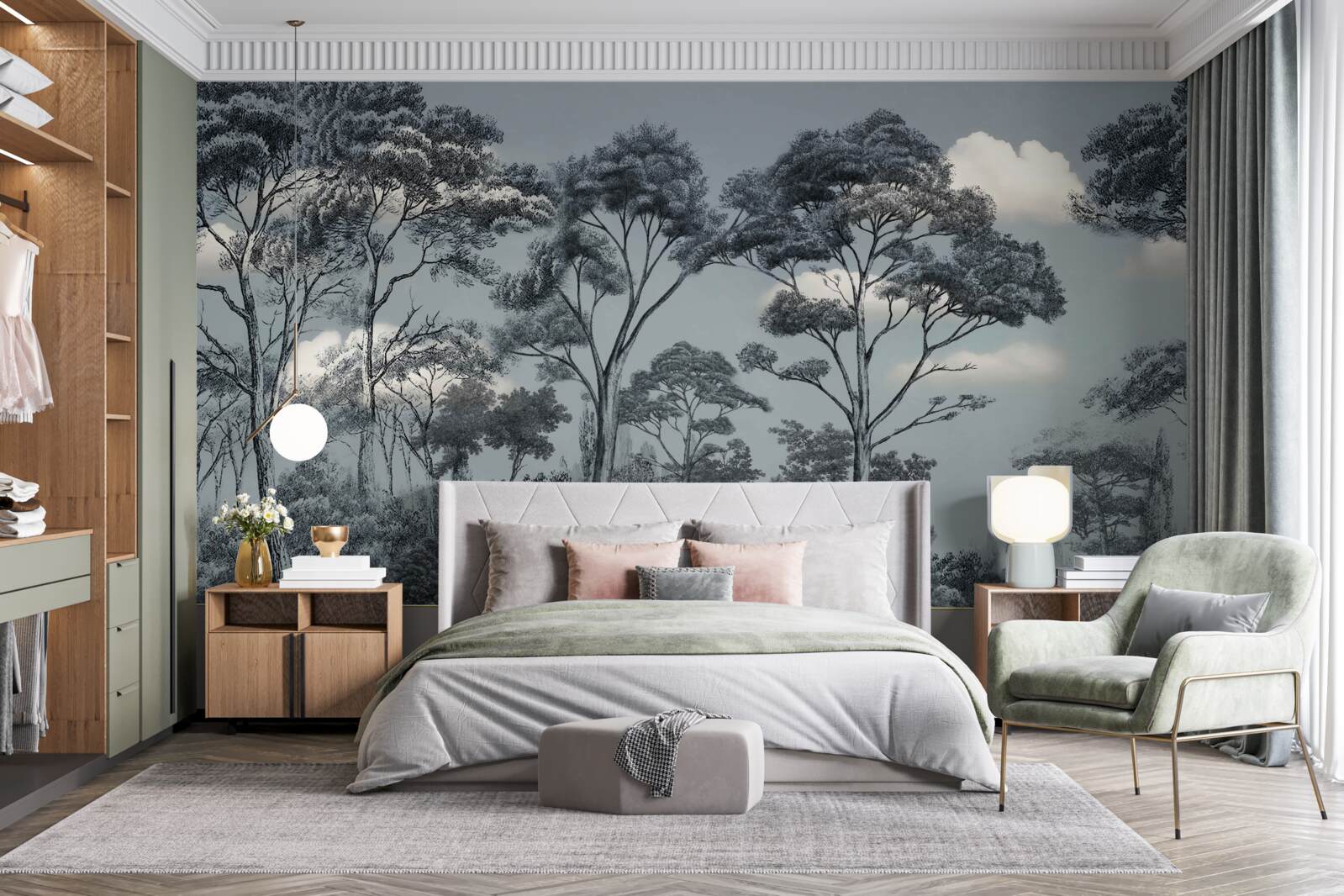 Fototapeta les sa ponorí do nadchádzajúcej noci