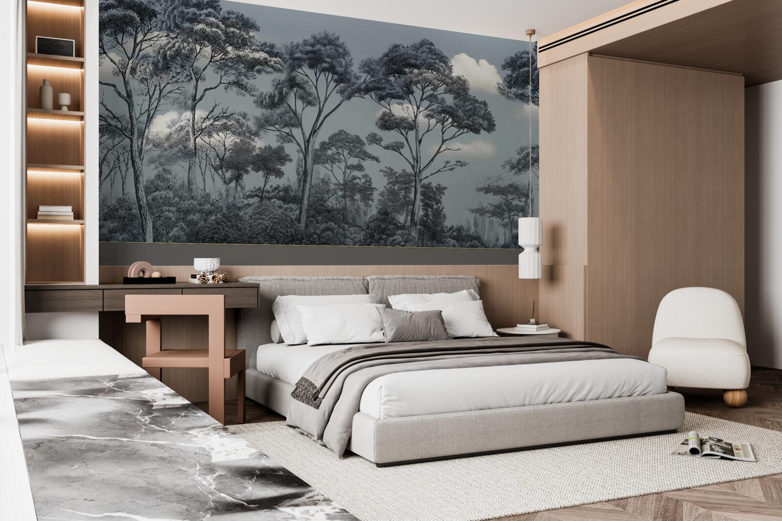 Fototapeta les sa ponorí do nadchádzajúcej noci