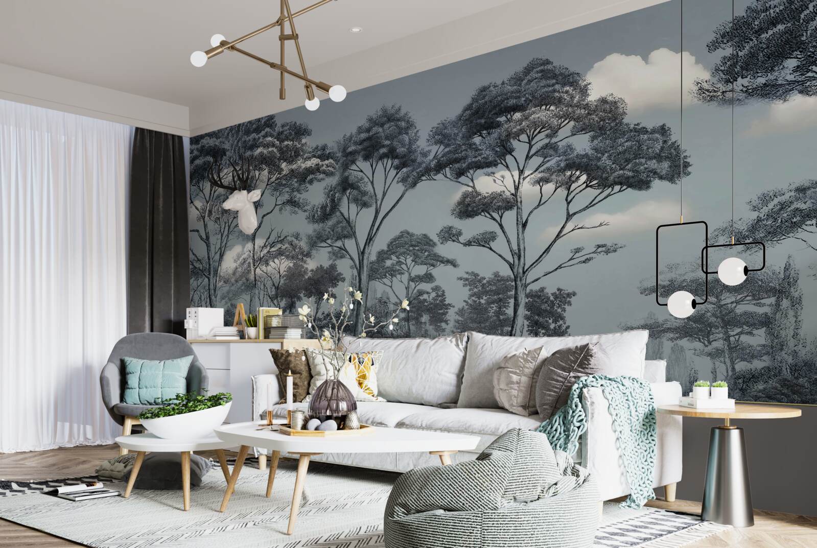 Fototapeta les sa ponorí do nadchádzajúcej noci