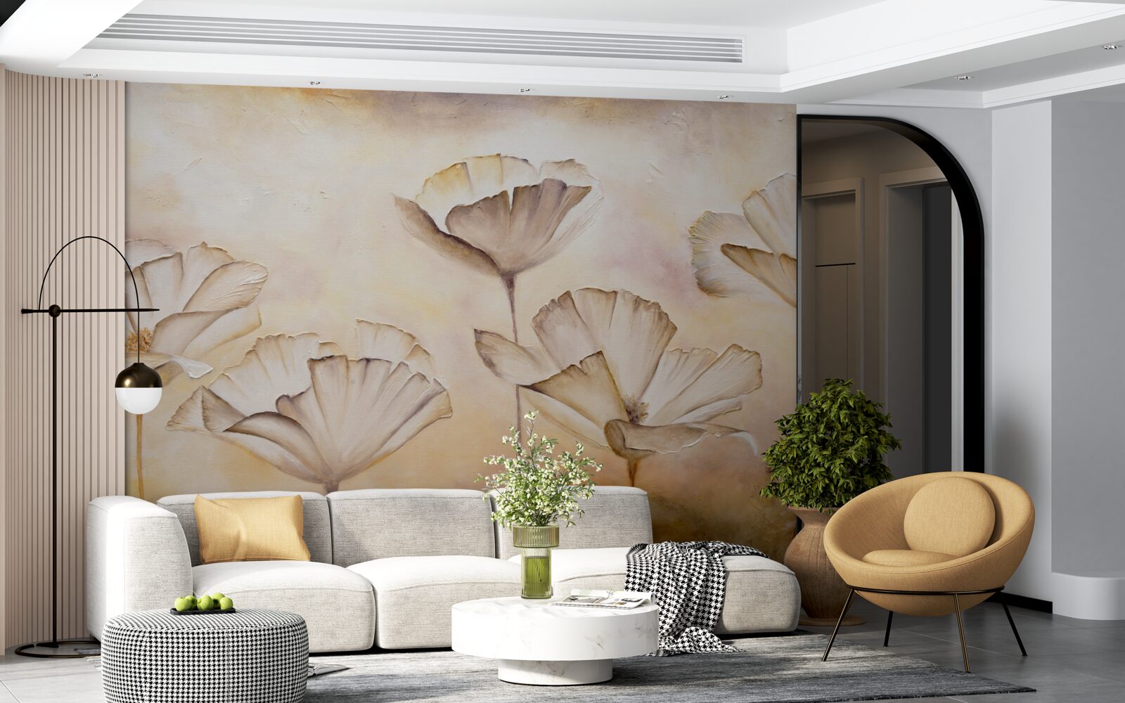 Fototapeta ráno v hmle a majestátnych makoch