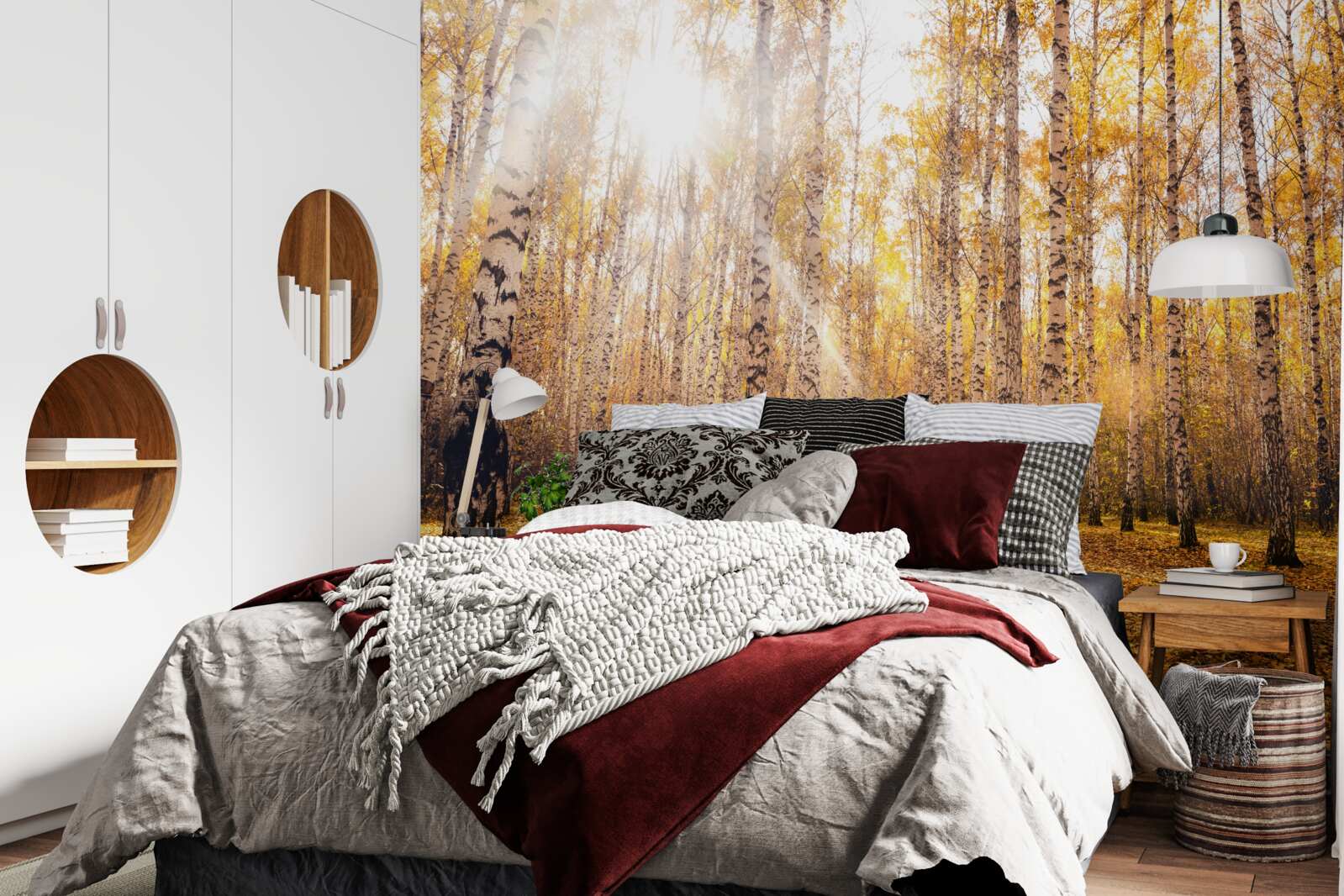 Fototapeta blýskalo sa za úsvitu v jesennom háji