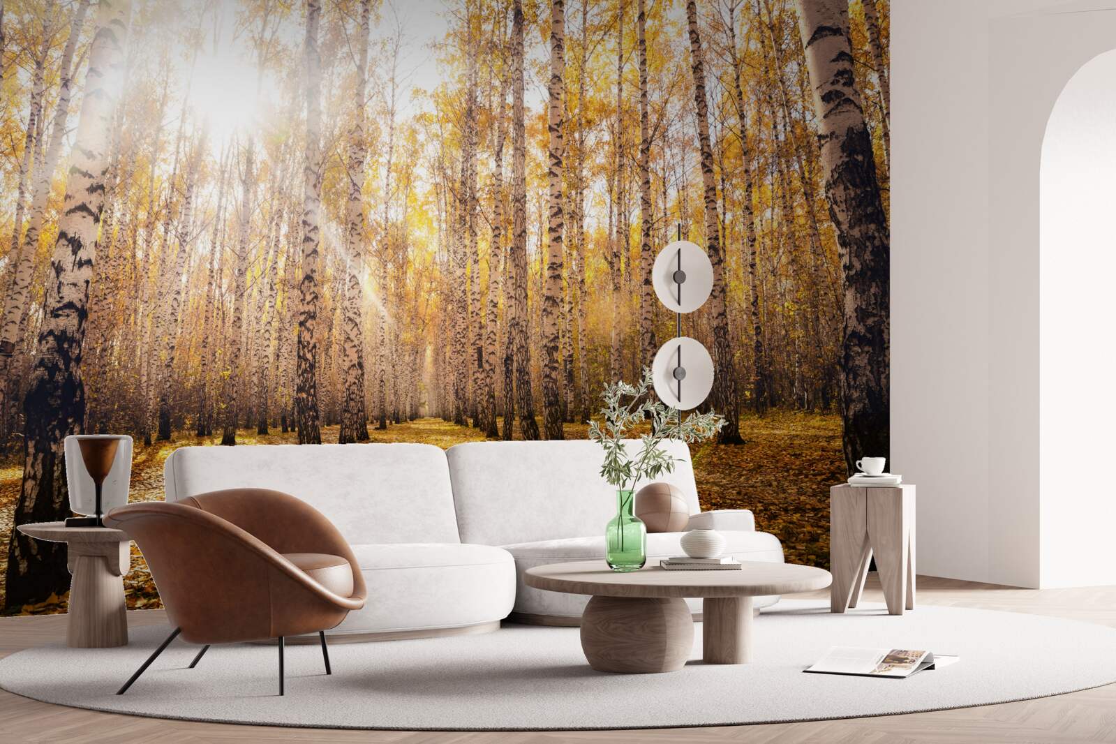 Fototapeta blýskalo sa za úsvitu v jesennom háji