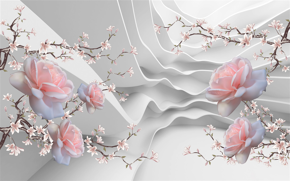 Fototapeta abstraktné pozadie harmonicky zdôrazňuje jemnosť ruže