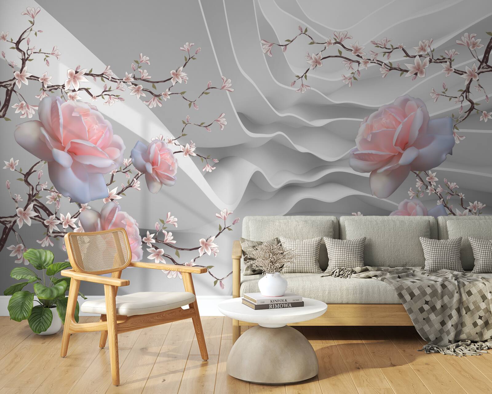 Fototapeta abstraktné pozadie harmonicky zdôrazňuje jemnosť ruže