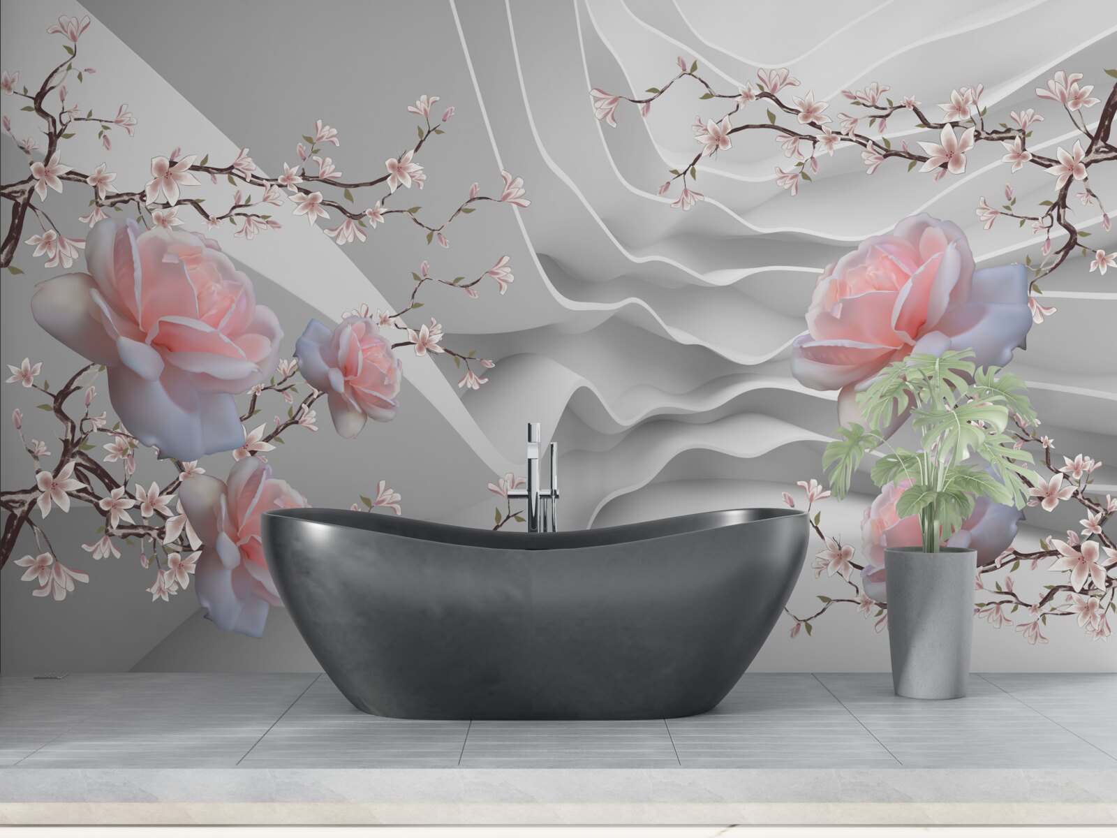 Fototapeta abstraktné pozadie harmonicky zdôrazňuje jemnosť ruže