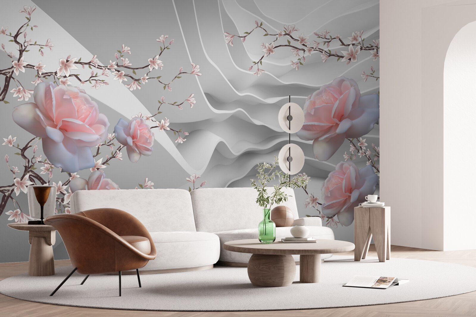 Fototapeta abstraktné pozadie harmonicky zdôrazňuje jemnosť ruže